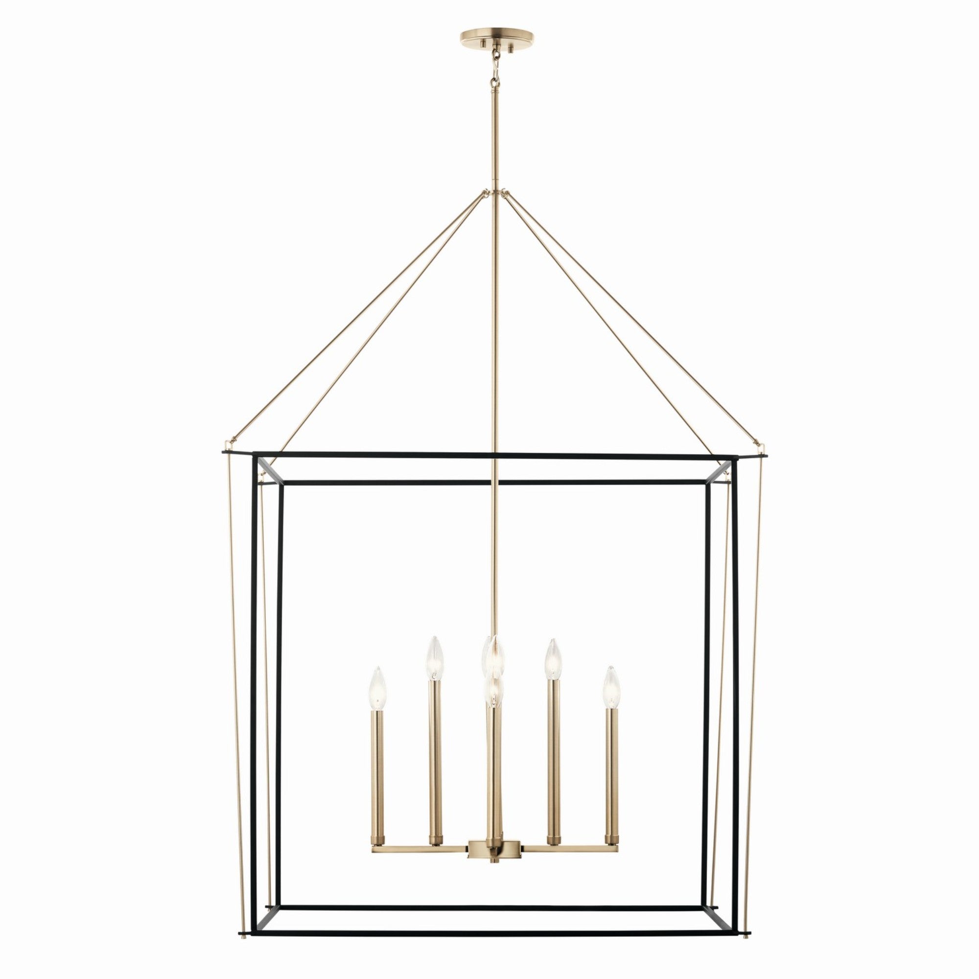 Eisley 35" 8-Light Foyer Pendant, Champagne Bronze Finish - Bees Lighting