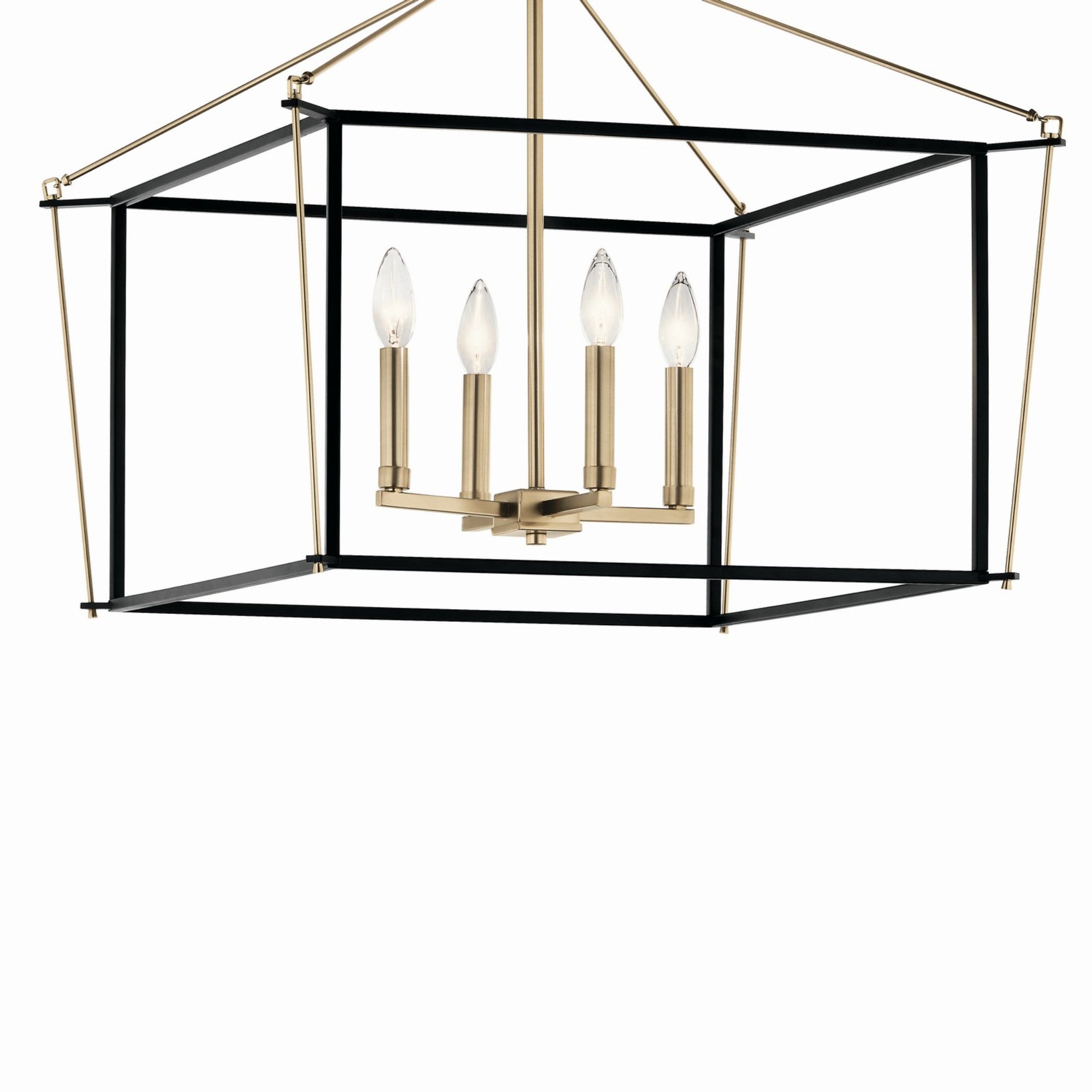 Eisley 24" 4-Light Semi-Flush Mount, Champagne Bronze Finish - Bees Lighting