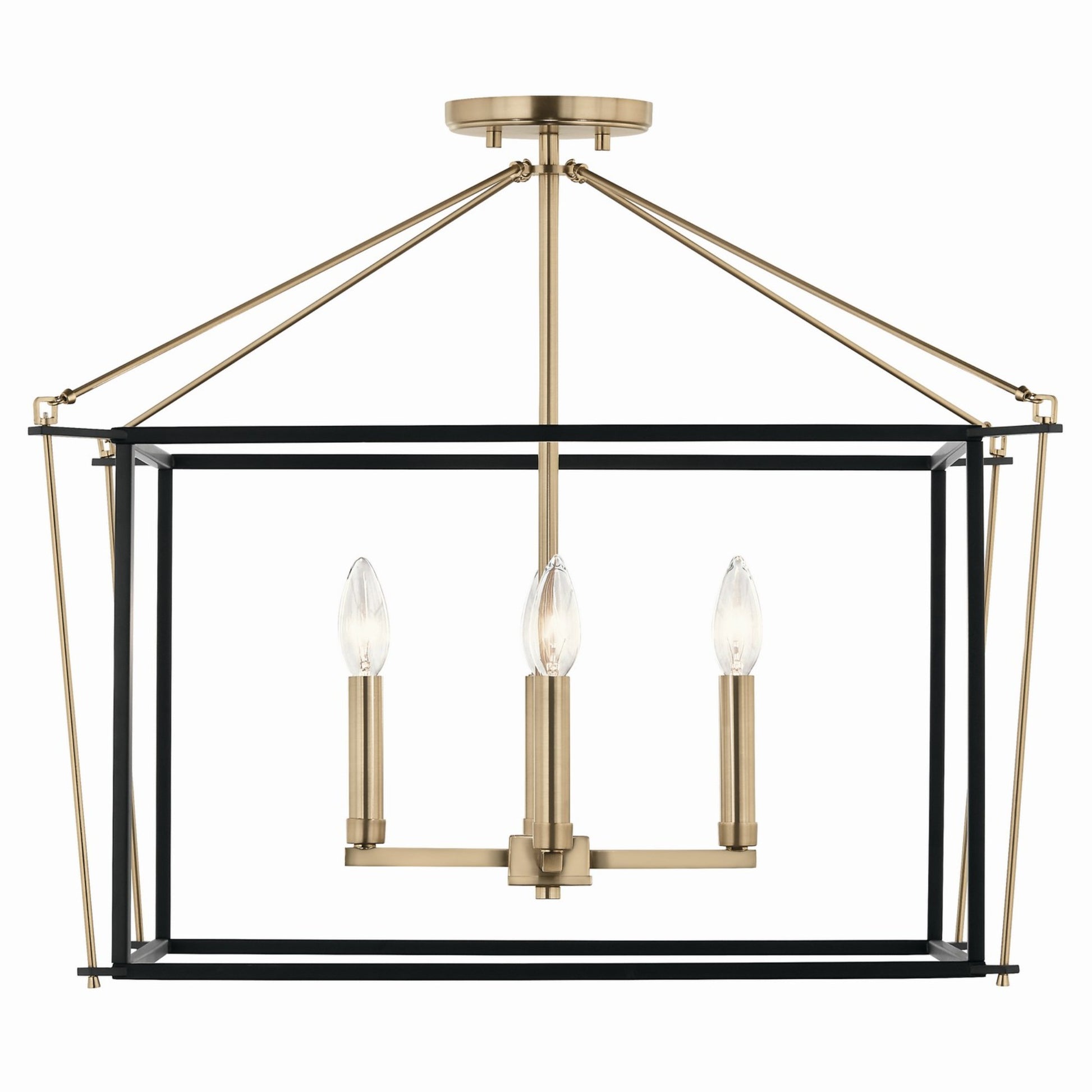 Eisley 24" 4-Light Semi-Flush Mount, Champagne Bronze Finish - Bees Lighting