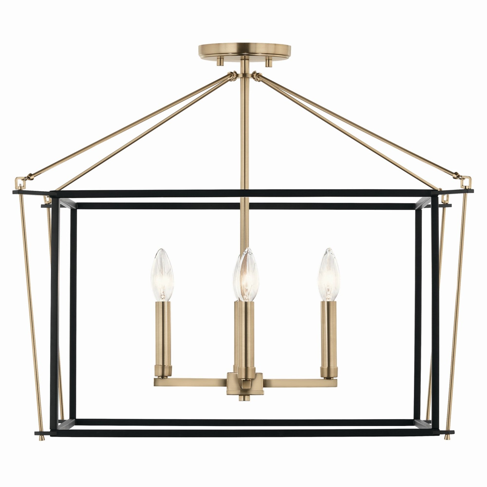 Eisley 24" 4-Light Semi-Flush Mount, Champagne Bronze Finish - Bees Lighting