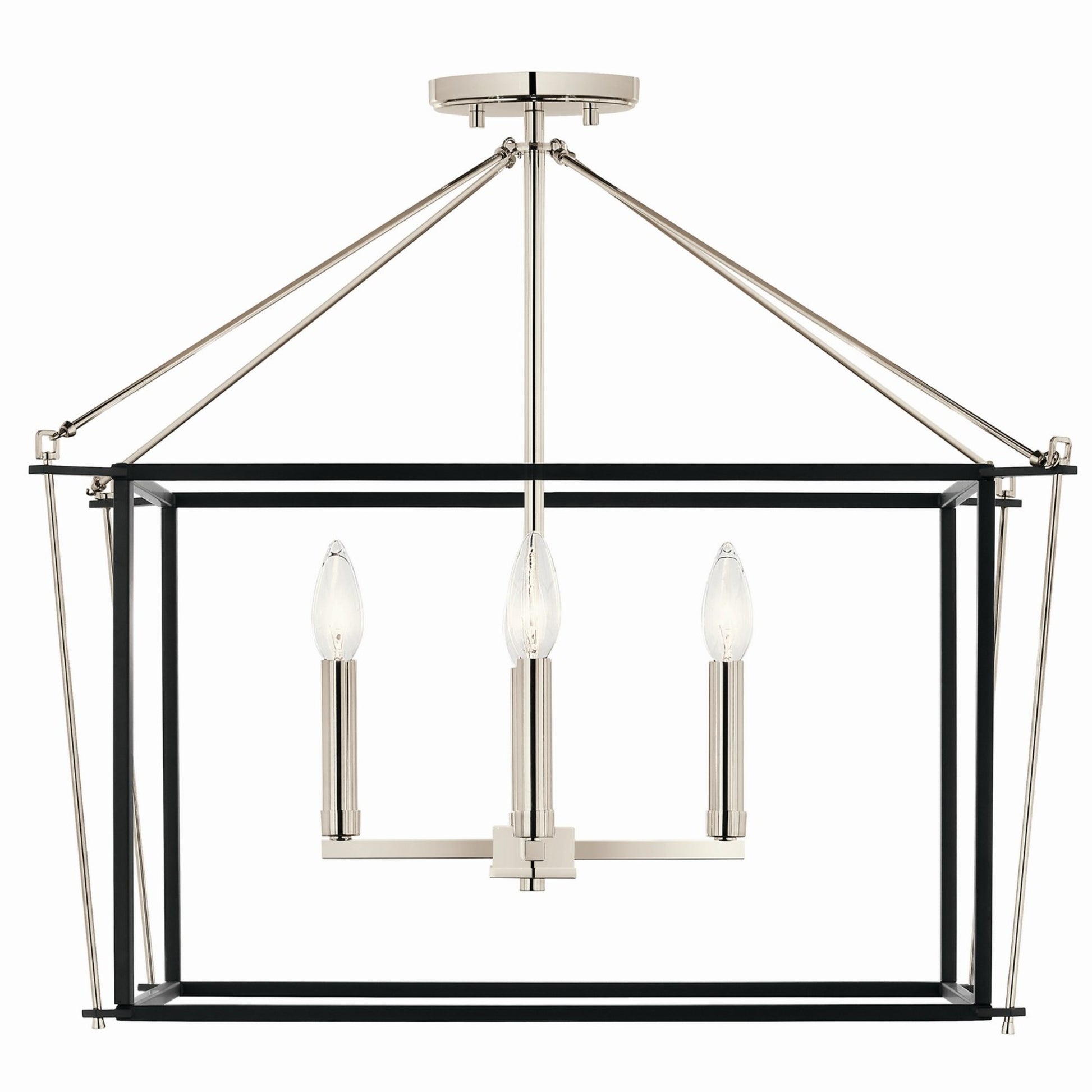 Eisley 24" 4-Light Semi-Flush Mount, Polished Nickel Finish - Bees Lighting