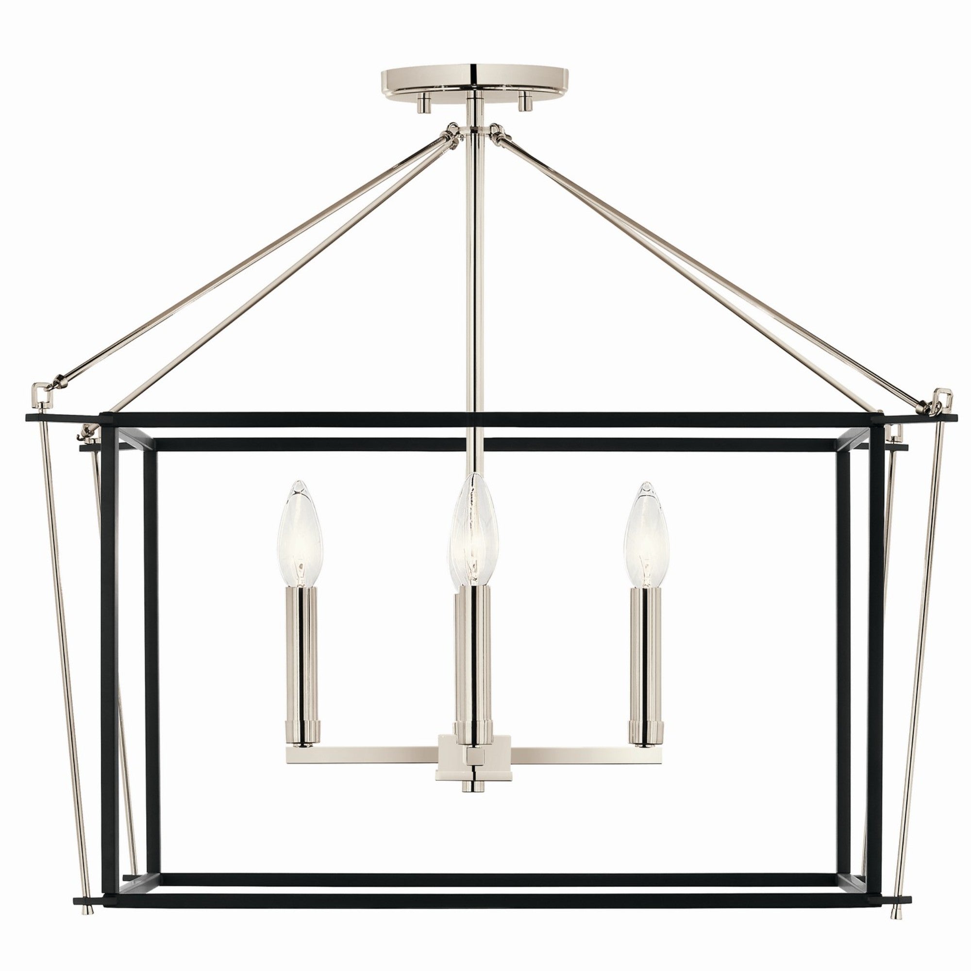 Eisley 24" 4-Light Semi-Flush Mount, Polished Nickel Finish - Bees Lighting