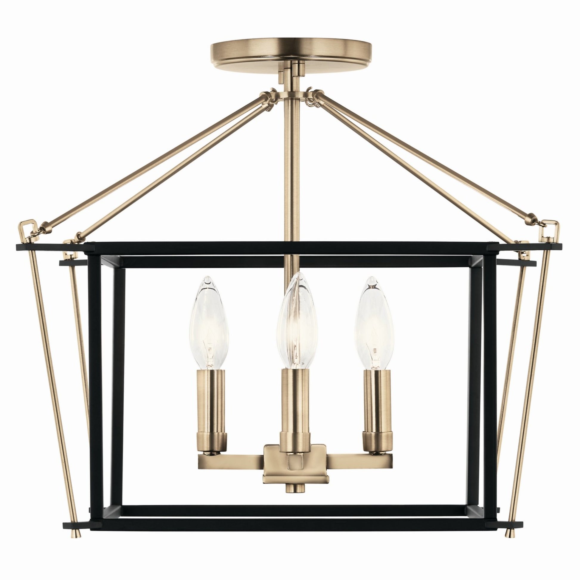 Eisley 16" 4-Light Semi-Flush Mount, Champagne Bronze Finish - Bees Lighting