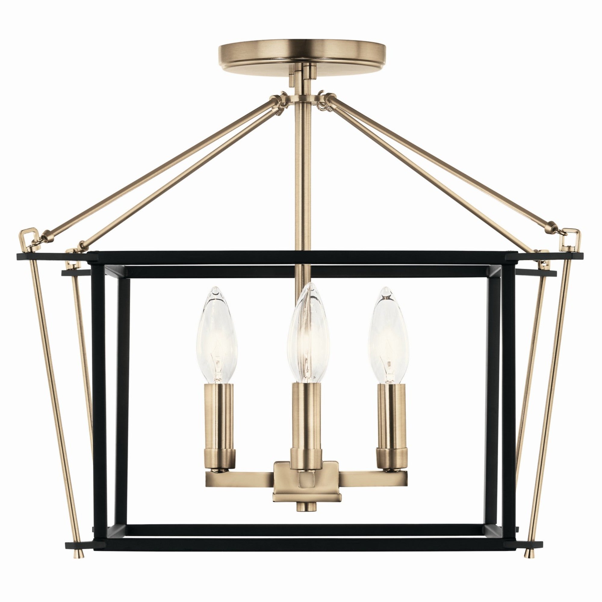 Eisley 16" 4-Light Semi-Flush Mount, Champagne Bronze Finish - Bees Lighting