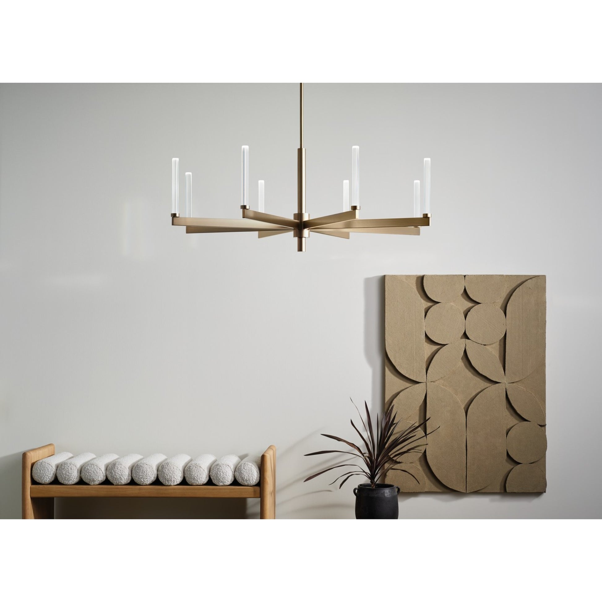 Sycara 49" LED Chandelier, Champagne Bronze Finish - Bees Lighting