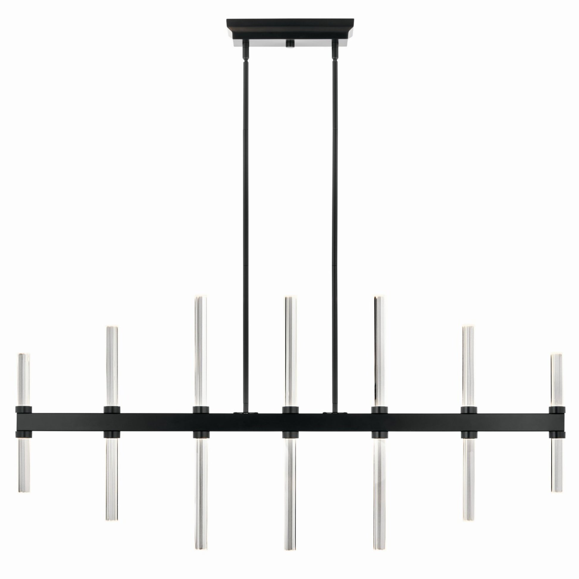 Sycara 48" LED Linear Chandelier, Black Finish - Bees Lighting