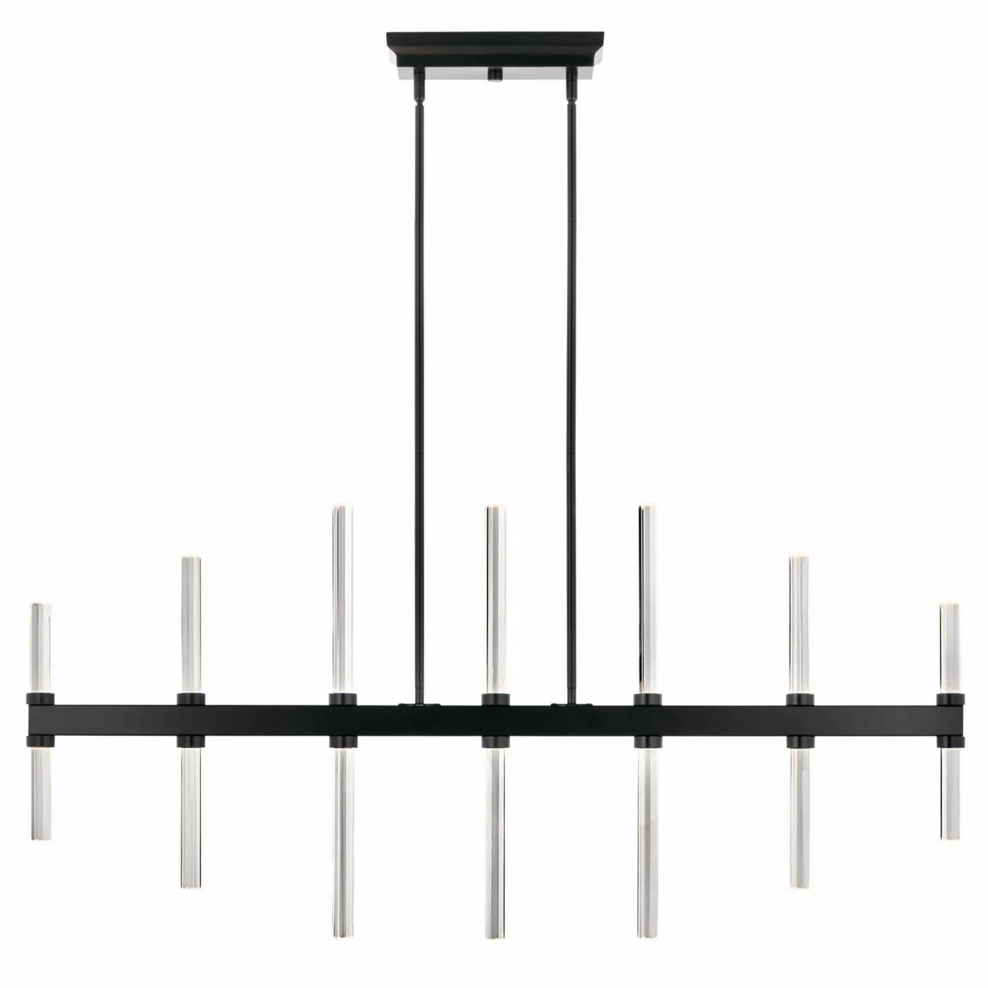 Sycara 48" LED Linear Chandelier, Black Finish - Bees Lighting