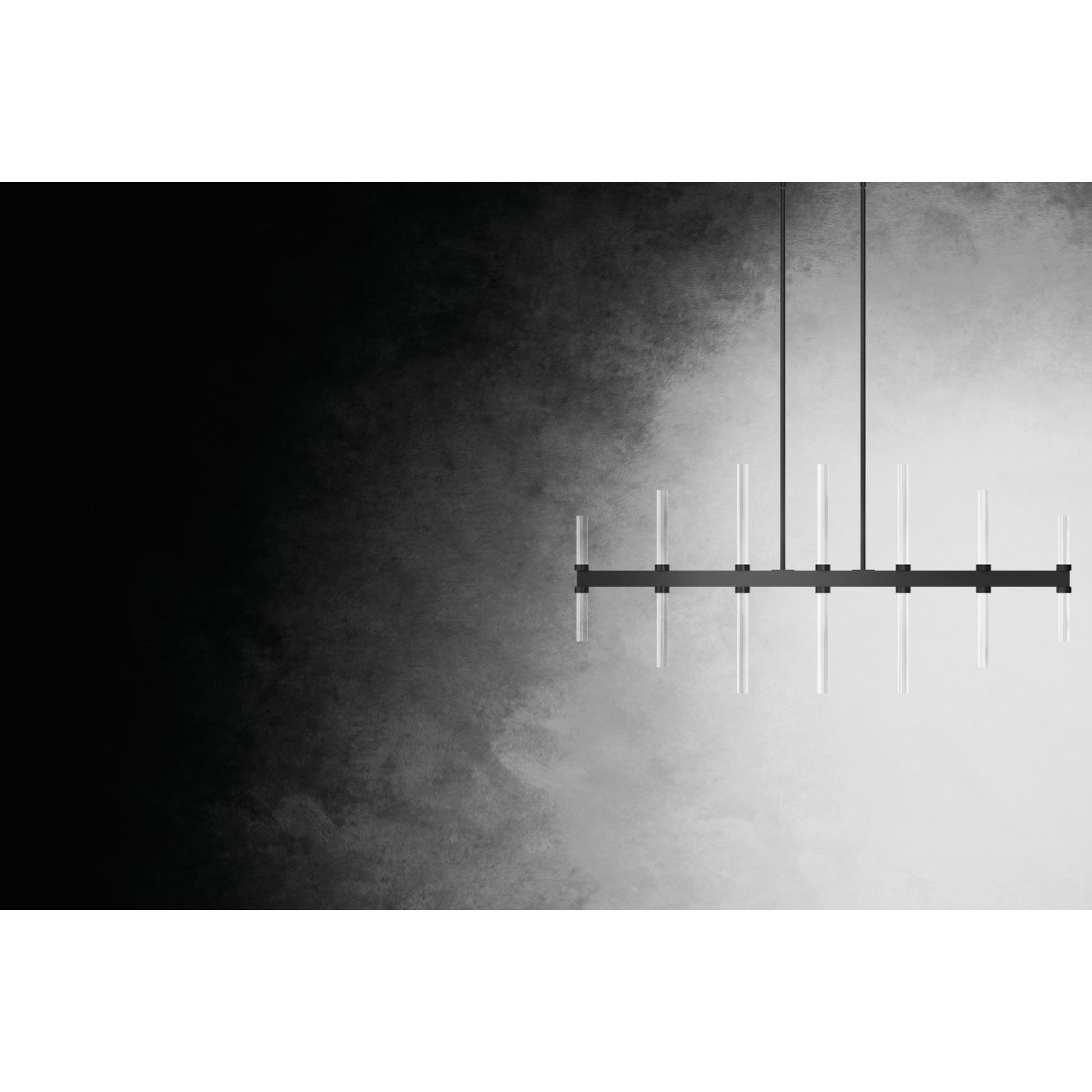 Sycara 48" LED Linear Chandelier, Black Finish - Bees Lighting