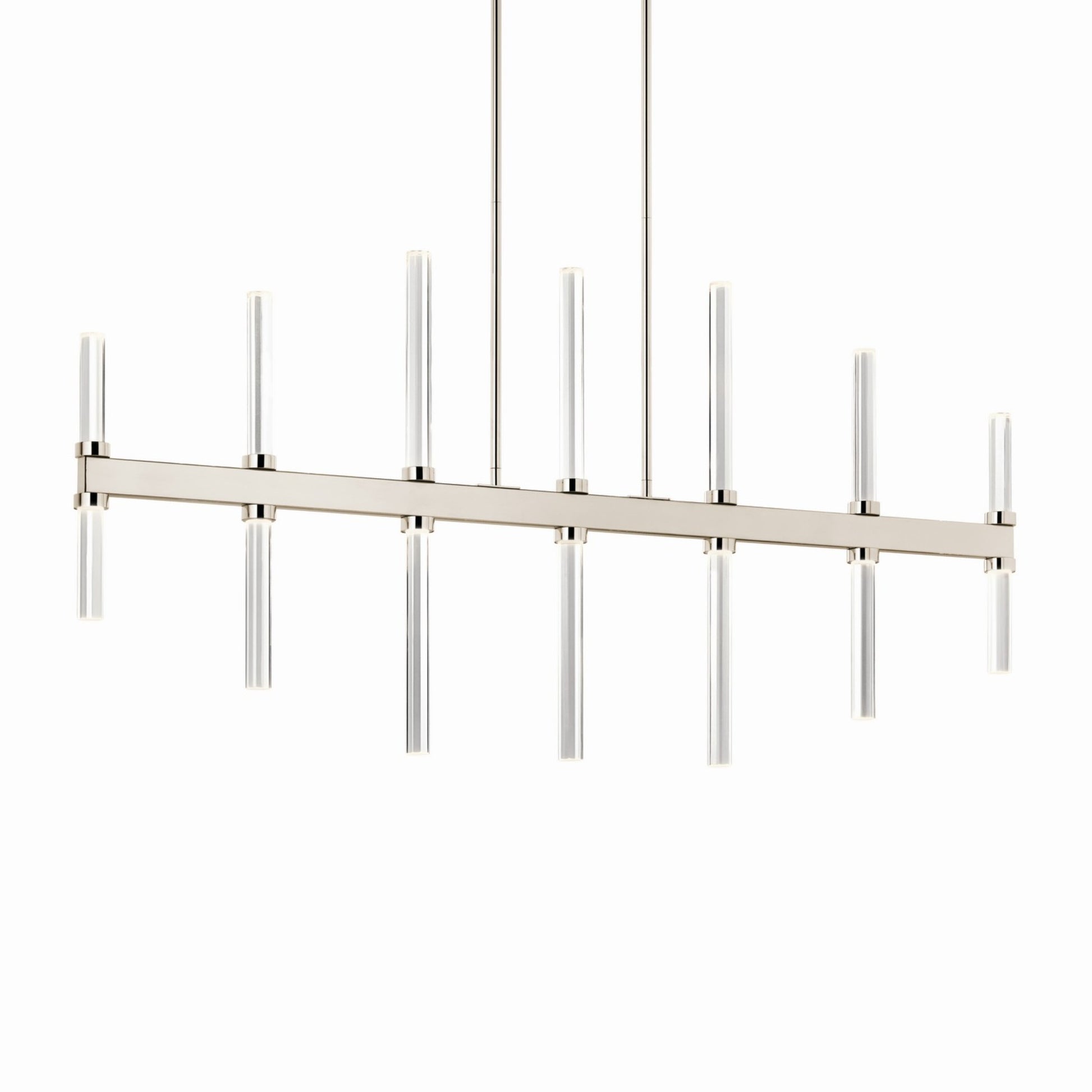 Sycara 48" LED Linear Chandelier, Polished Nickel Finish - Bees Lighting