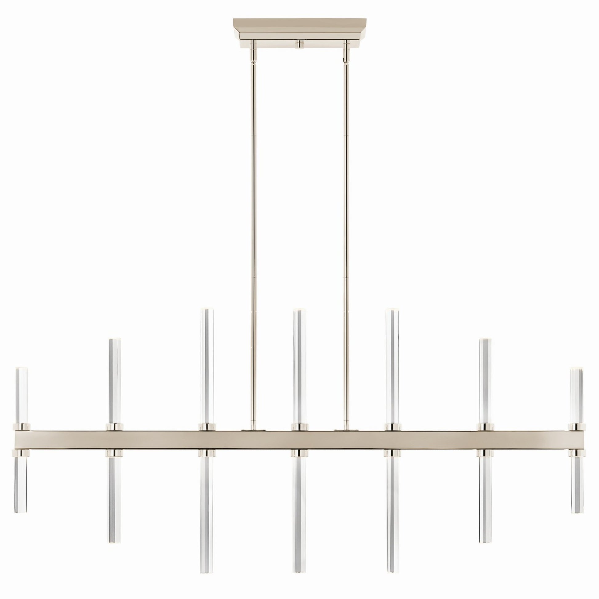 Sycara 48" LED Linear Chandelier, Polished Nickel Finish - Bees Lighting