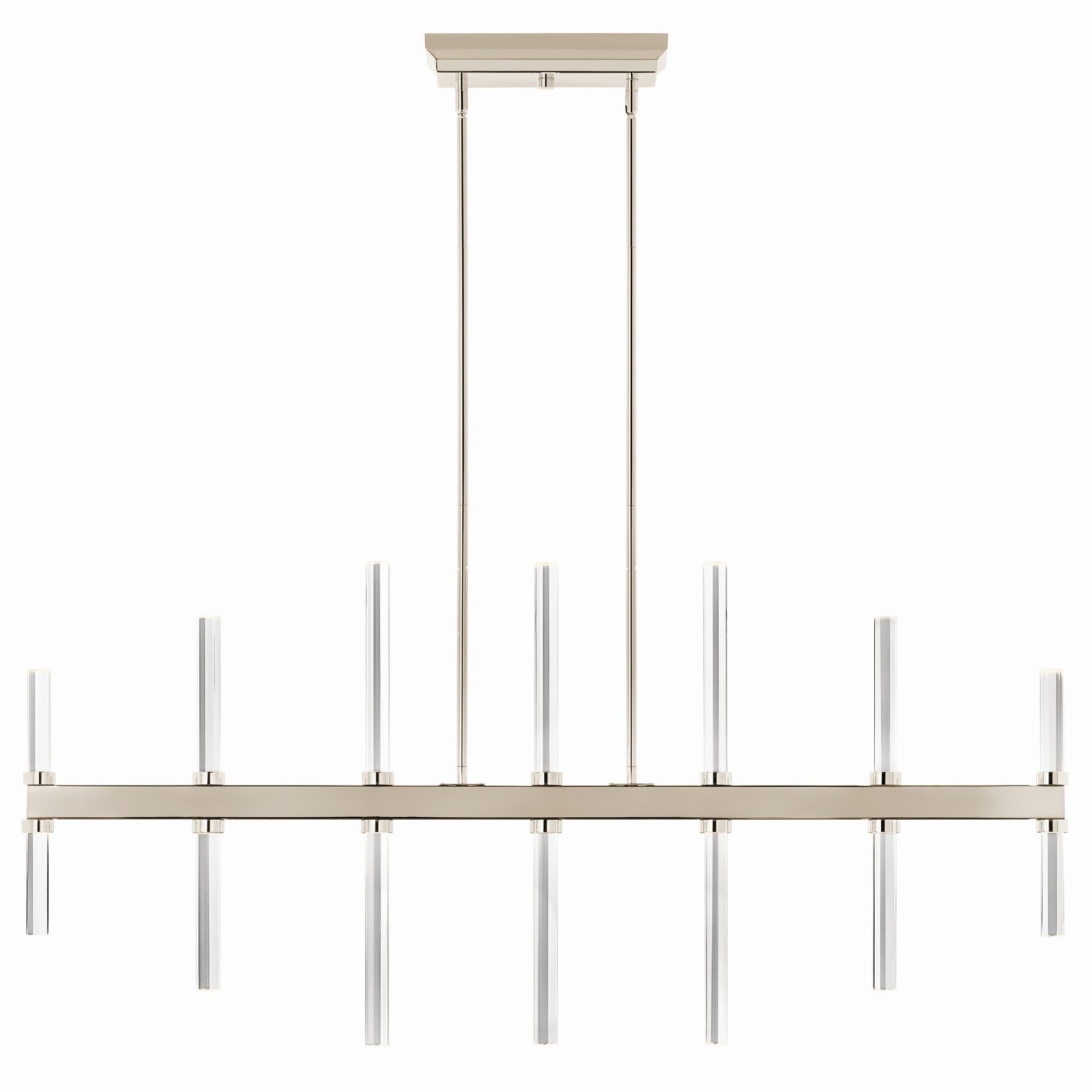 Sycara 48" LED Linear Chandelier, Polished Nickel Finish - Bees Lighting