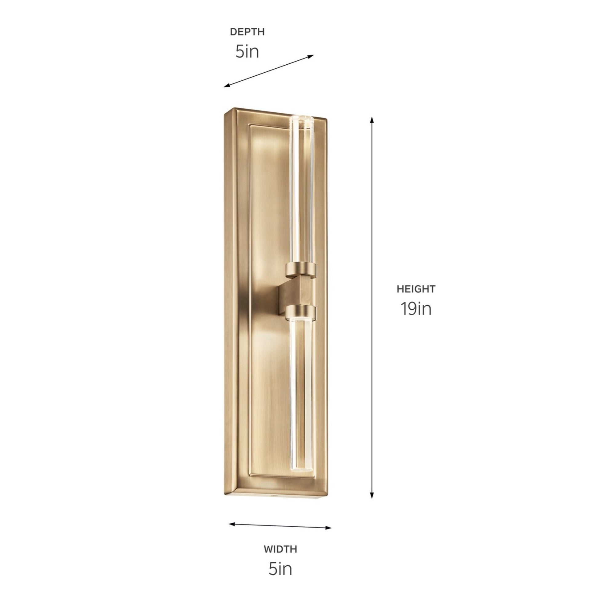 Sycara 19" LED Wall Sconce, Champagne Bronze Finish - Bees Lighting