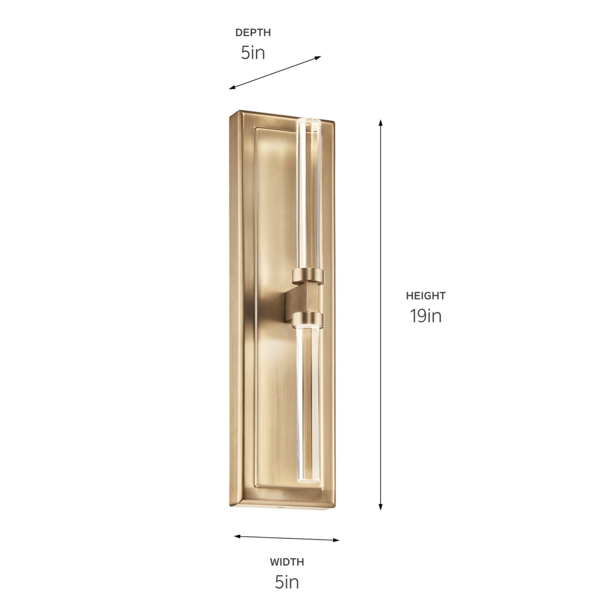 Sycara 19" LED Wall Sconce, Champagne Bronze Finish - Bees Lighting