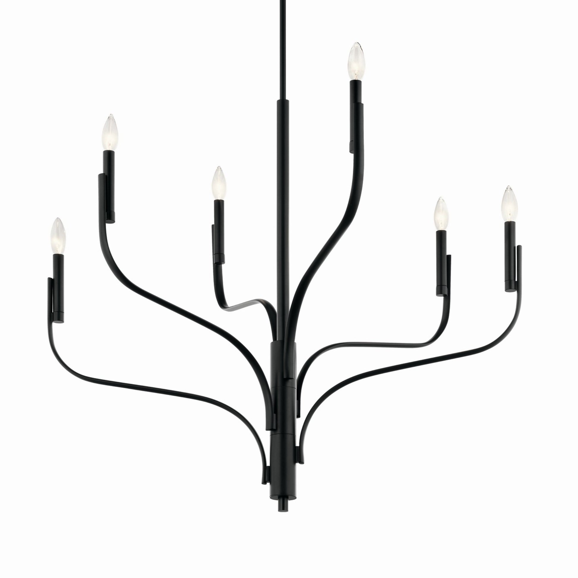 Livadia 36" 6-Light Chandelier, Black Finish - Bees Lighting