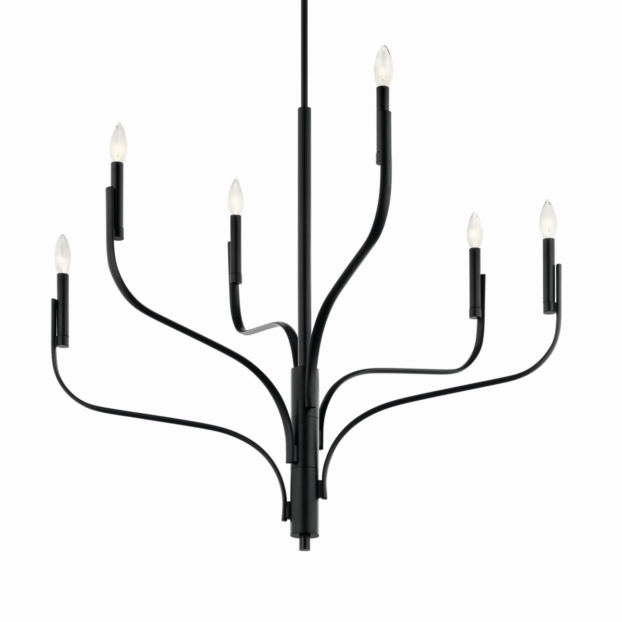 Livadia 36" 6-Light Chandelier, Black Finish - Bees Lighting