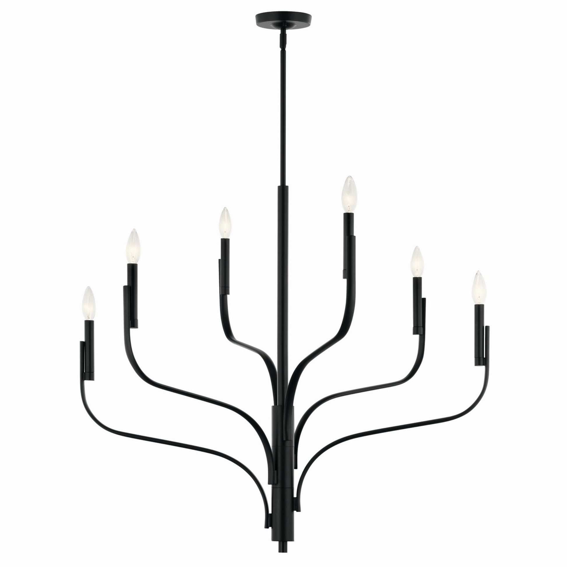 Livadia 36" 6-Light Chandelier, Black Finish - Bees Lighting