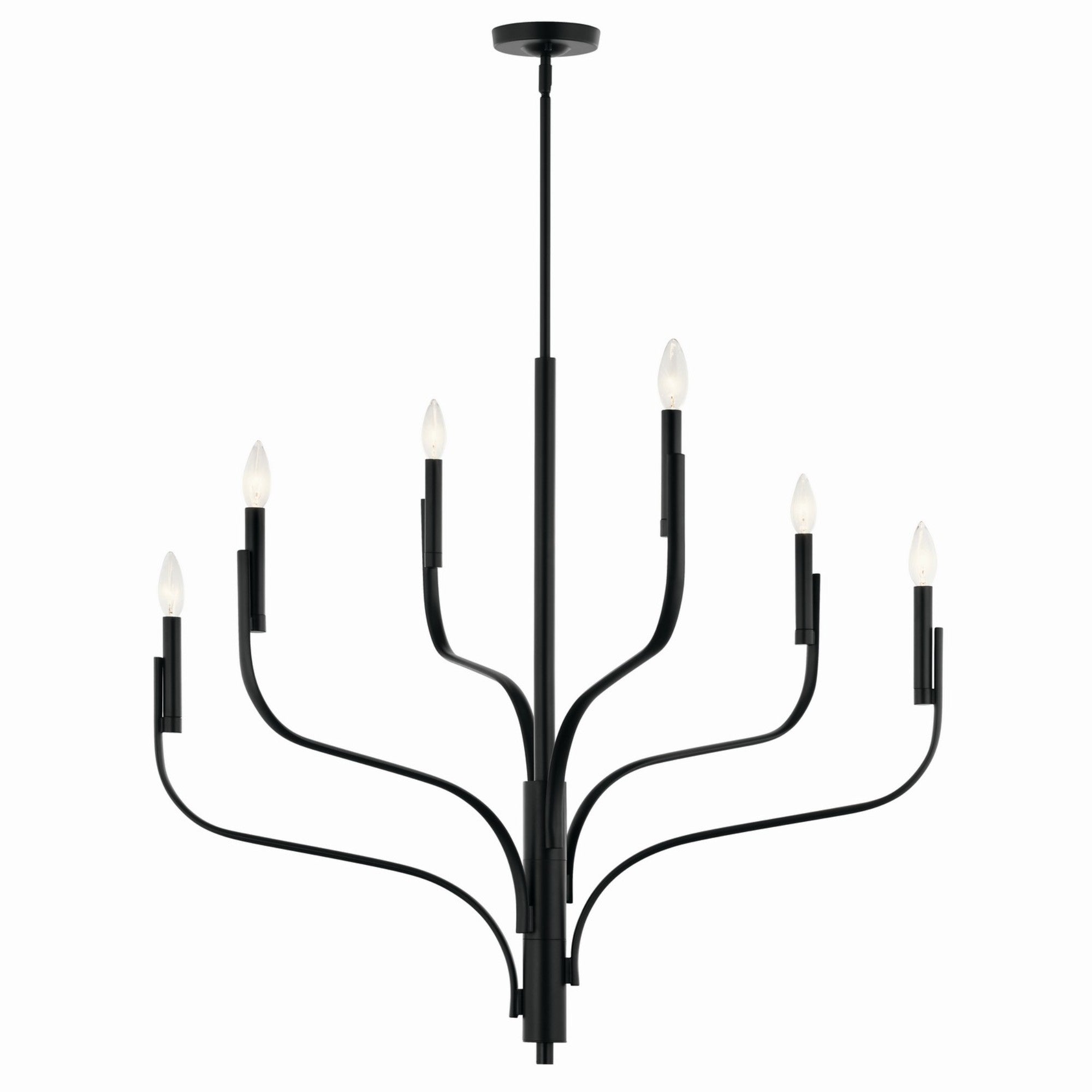 Livadia 36" 6-Light Chandelier, Black Finish - Bees Lighting