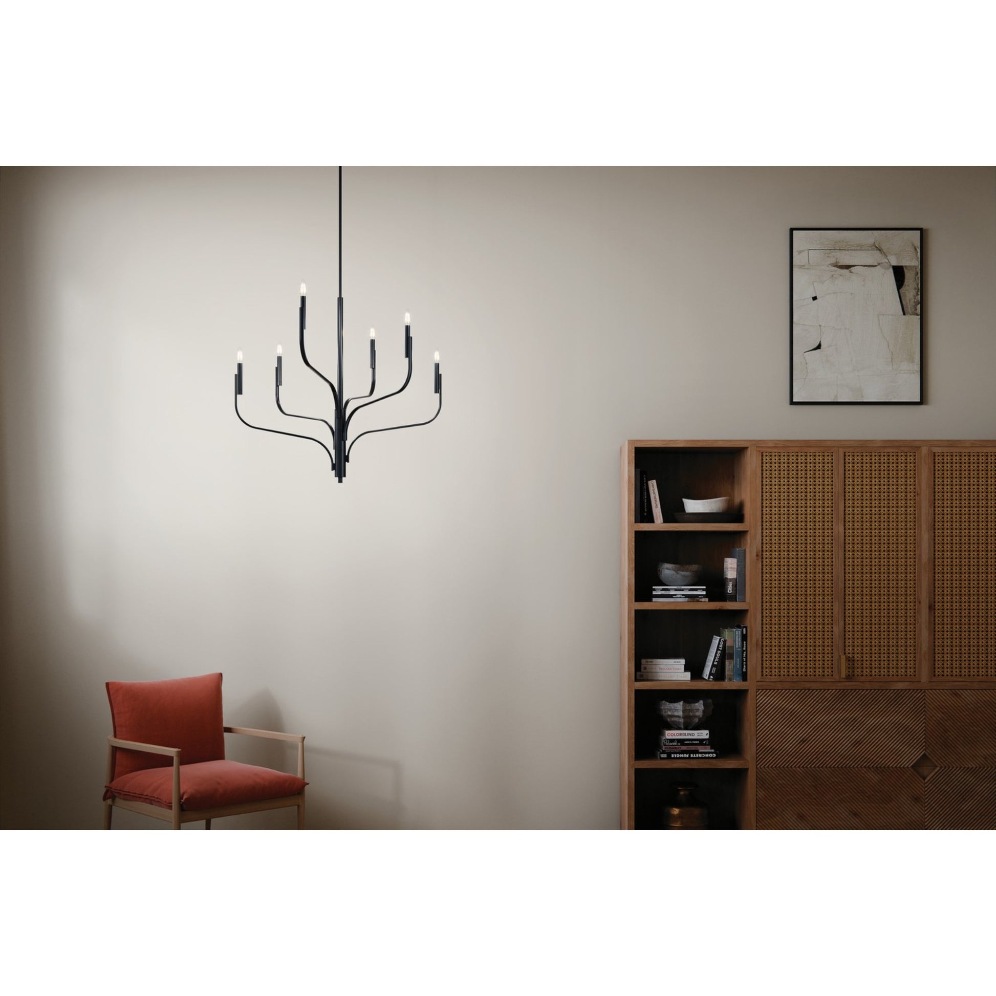 Livadia 36" 6-Light Chandelier, Black Finish - Bees Lighting