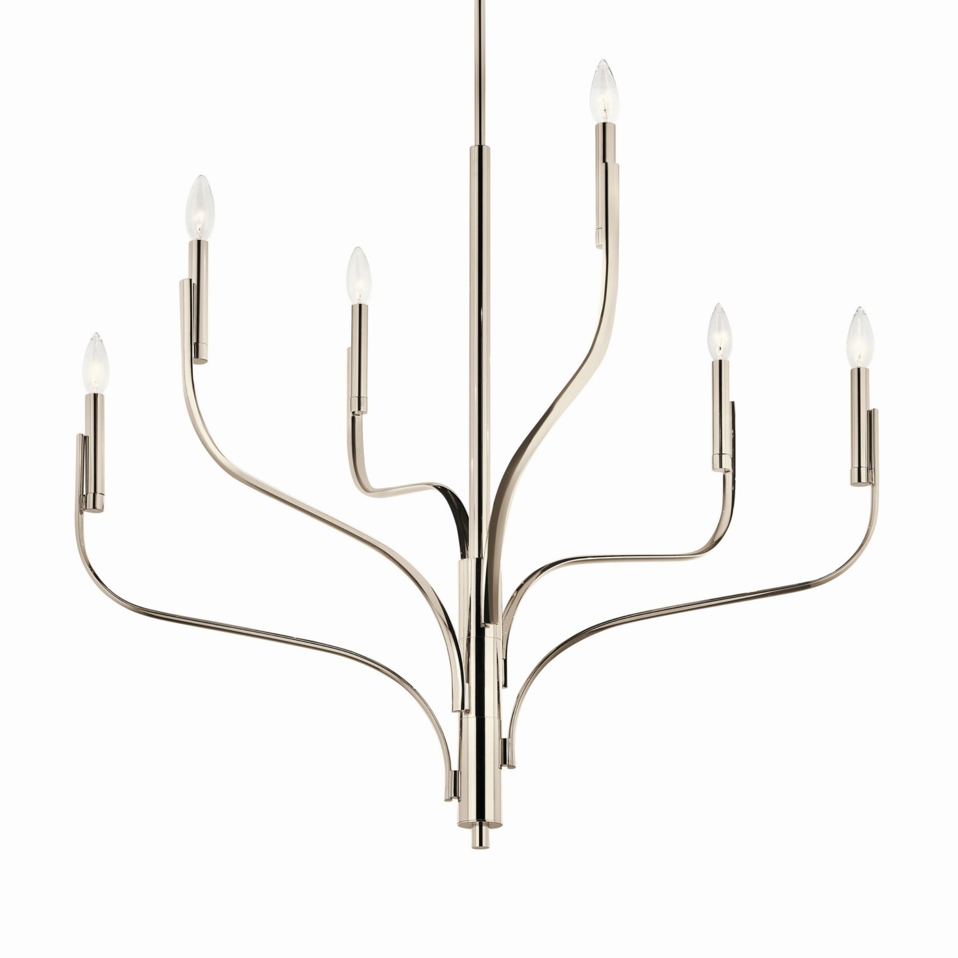 Livadia 36" 6-Light Chandelier, Polished Nickel Finish - Bees Lighting