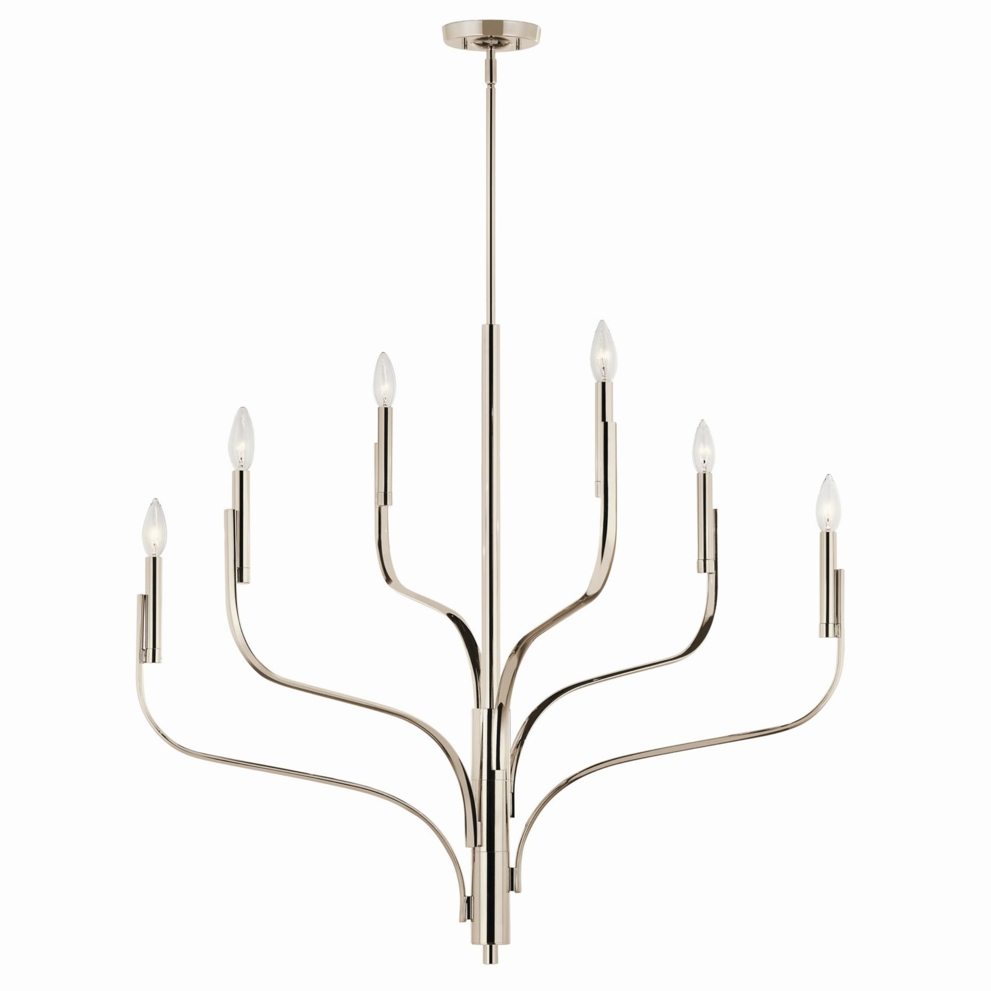 Livadia 36" 6-Light Chandelier, Polished Nickel Finish - Bees Lighting