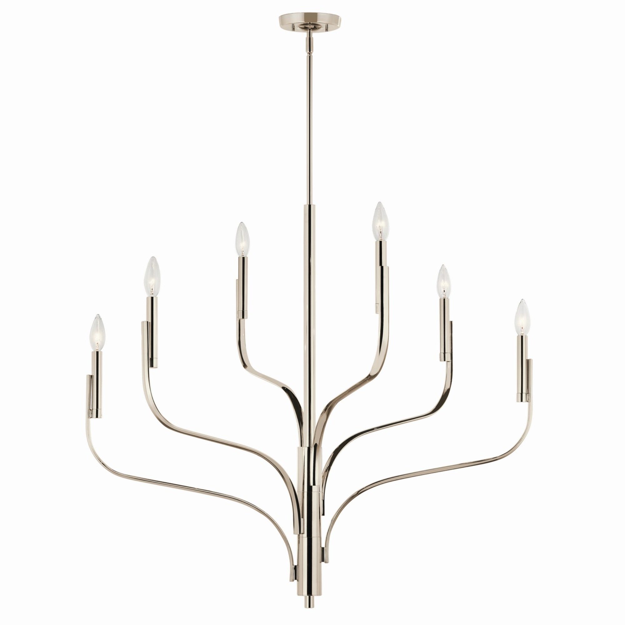Livadia 36" 6-Light Chandelier, Polished Nickel Finish - Bees Lighting