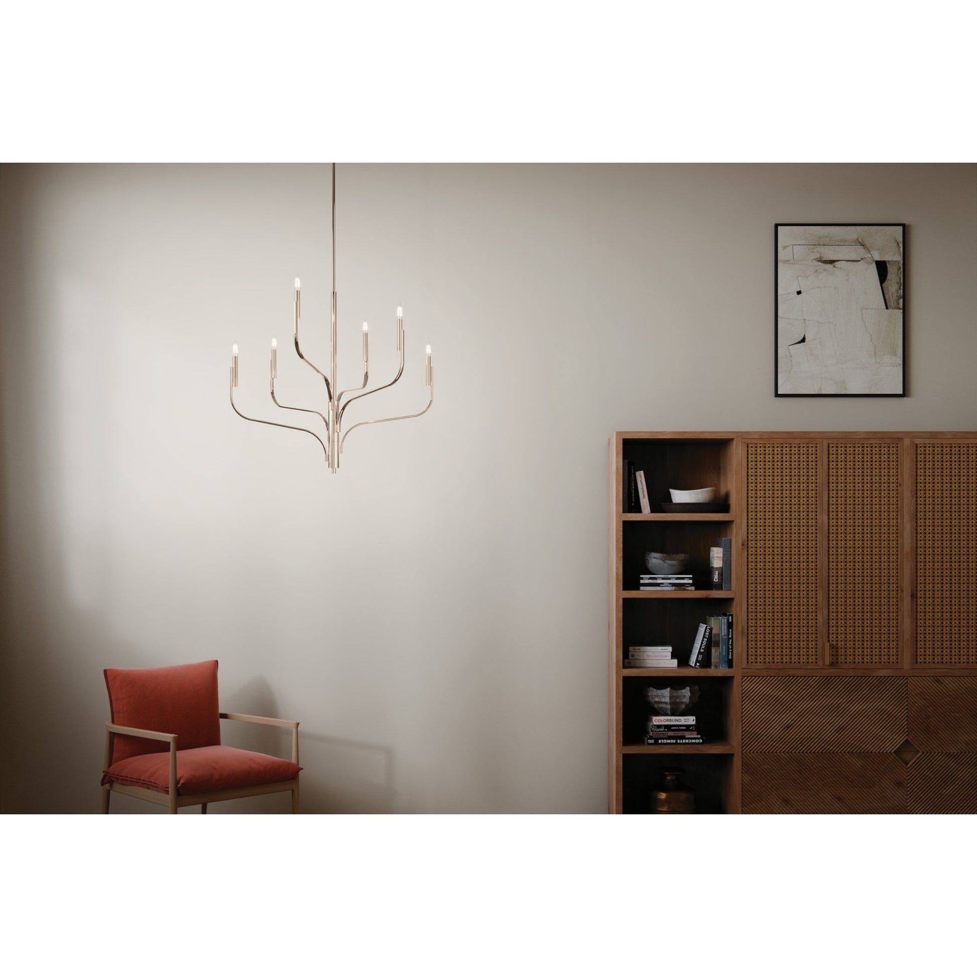 Livadia 36" 6-Light Chandelier, Polished Nickel Finish - Bees Lighting