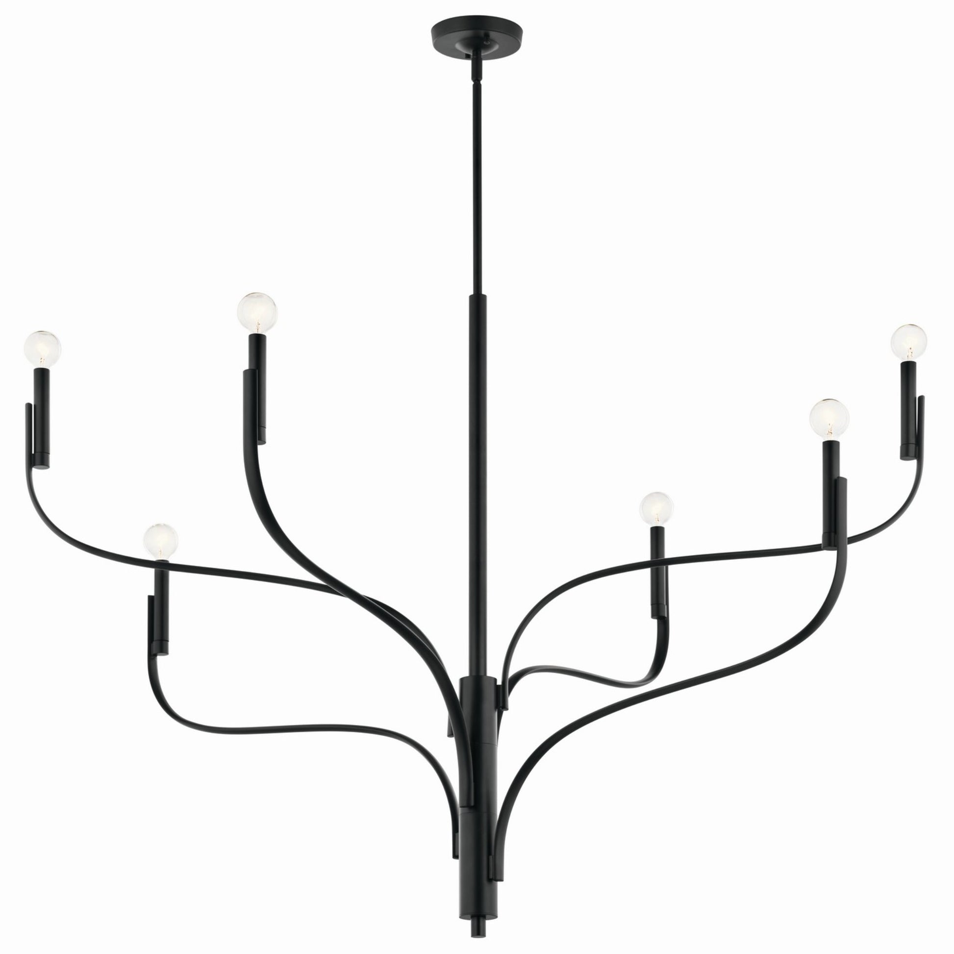 Livadia 47" 6-Light Chandelier, Black Finish - Bees Lighting