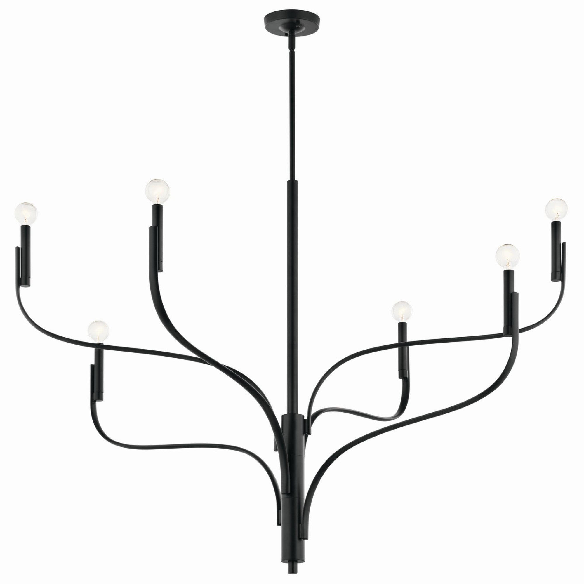 Livadia 47" 6-Light Chandelier, Black Finish - Bees Lighting