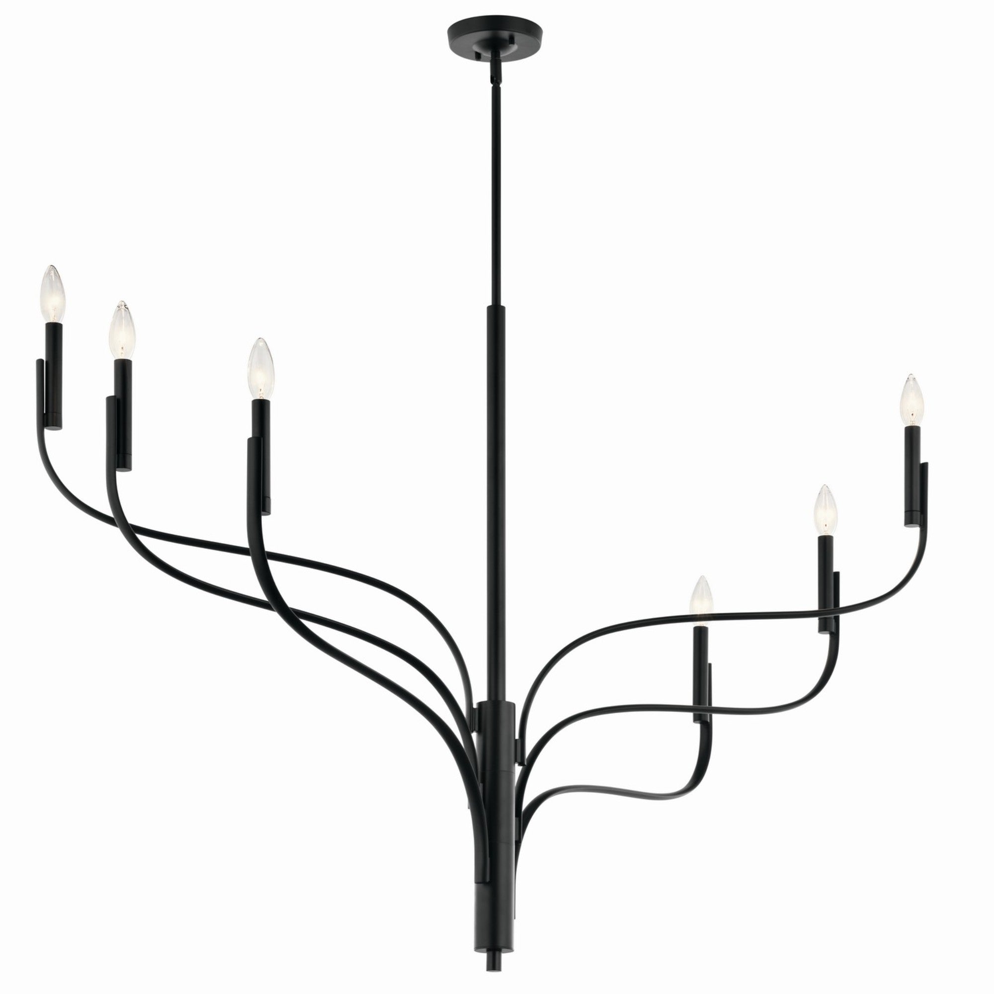 Livadia 47" 6-Light Chandelier, Black Finish - Bees Lighting