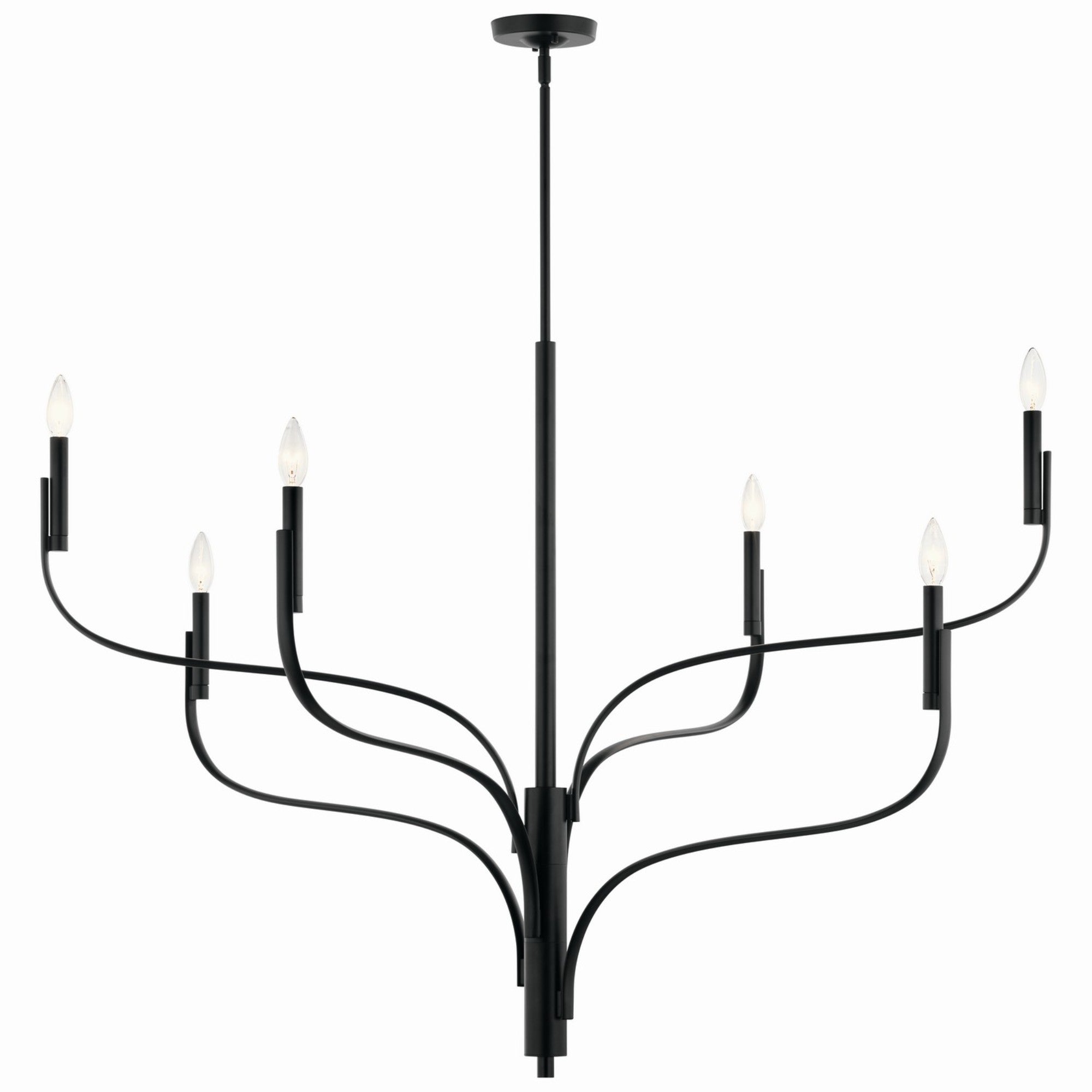 Livadia 47" 6-Light Chandelier, Black Finish - Bees Lighting
