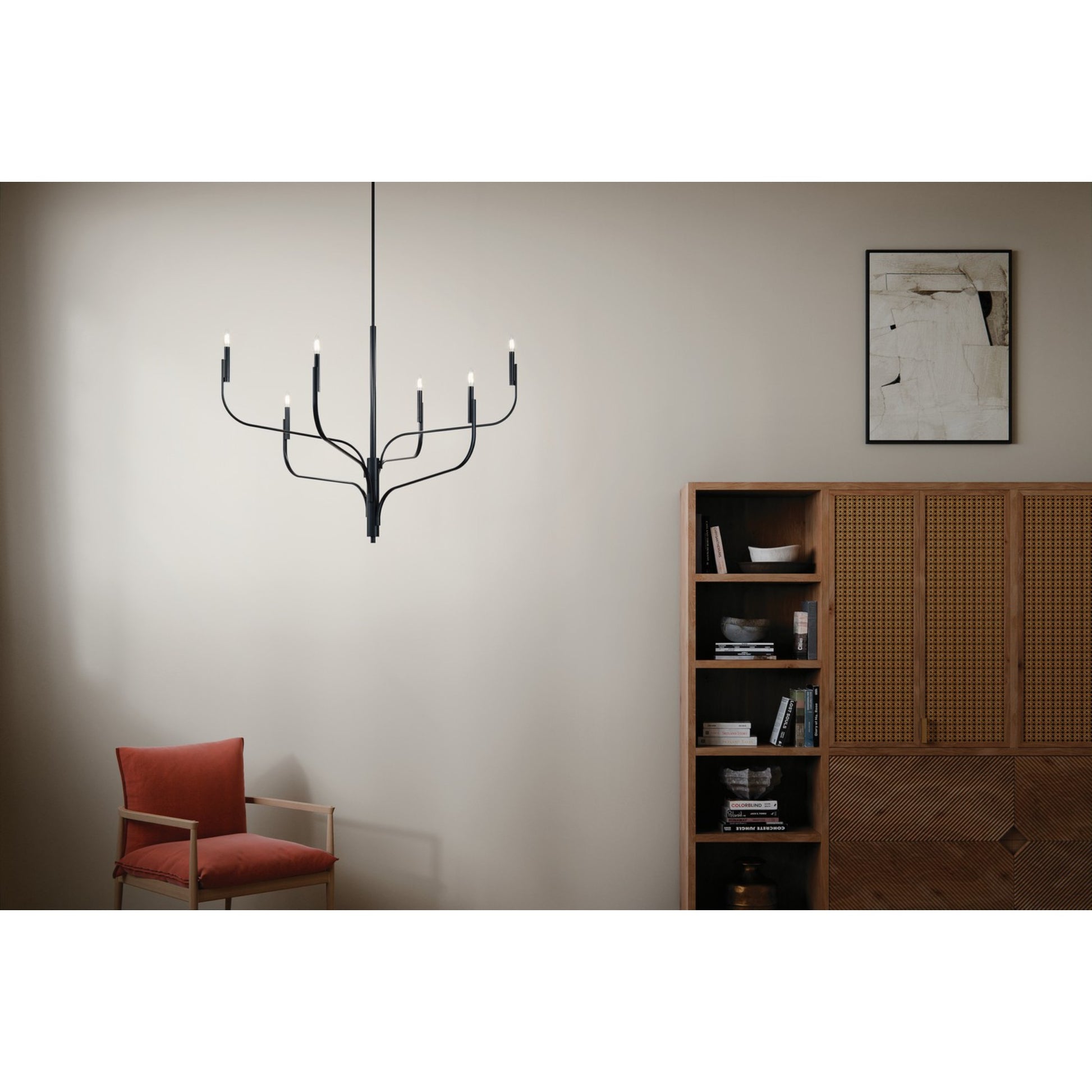 Livadia 47" 6-Light Chandelier, Black Finish - Bees Lighting