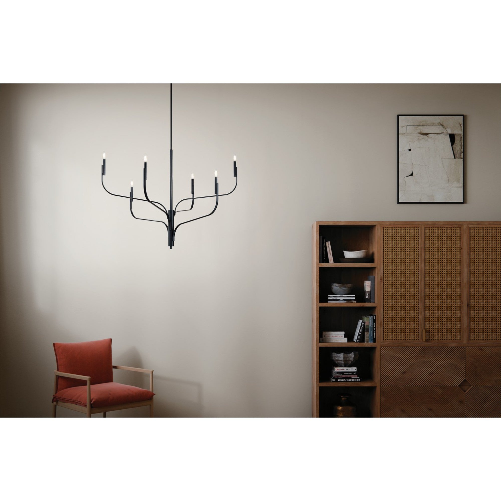 Livadia 47" 6-Light Chandelier, Black Finish - Bees Lighting