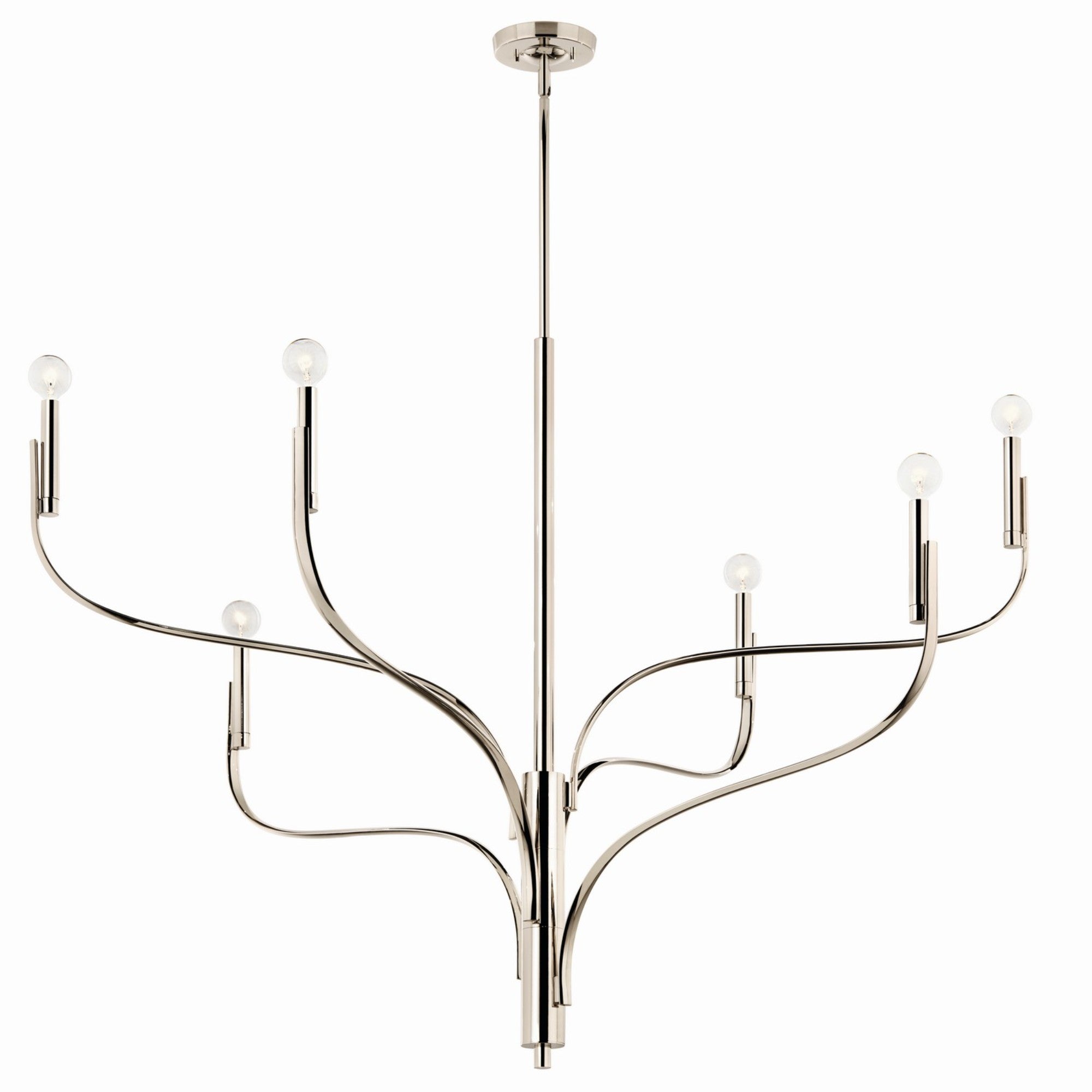 Livadia 47" 6-Light Chandelier, Polished Nickel Finish - Bees Lighting