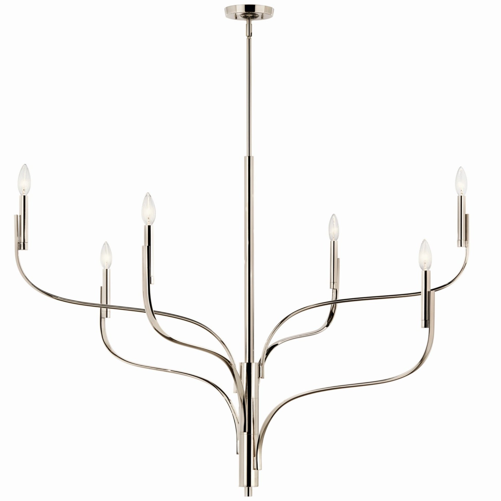 Livadia 47" 6-Light Chandelier, Polished Nickel Finish - Bees Lighting