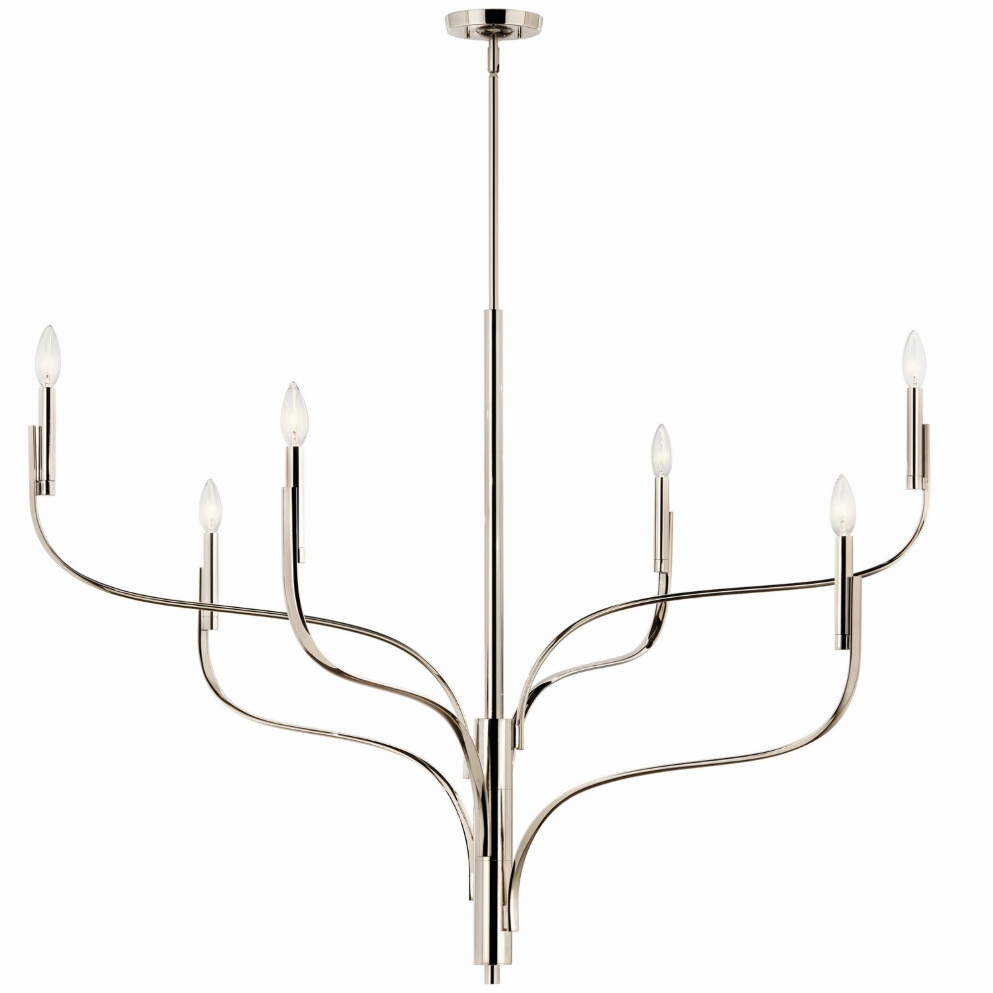 Livadia 47" 6-Light Chandelier, Polished Nickel Finish - Bees Lighting