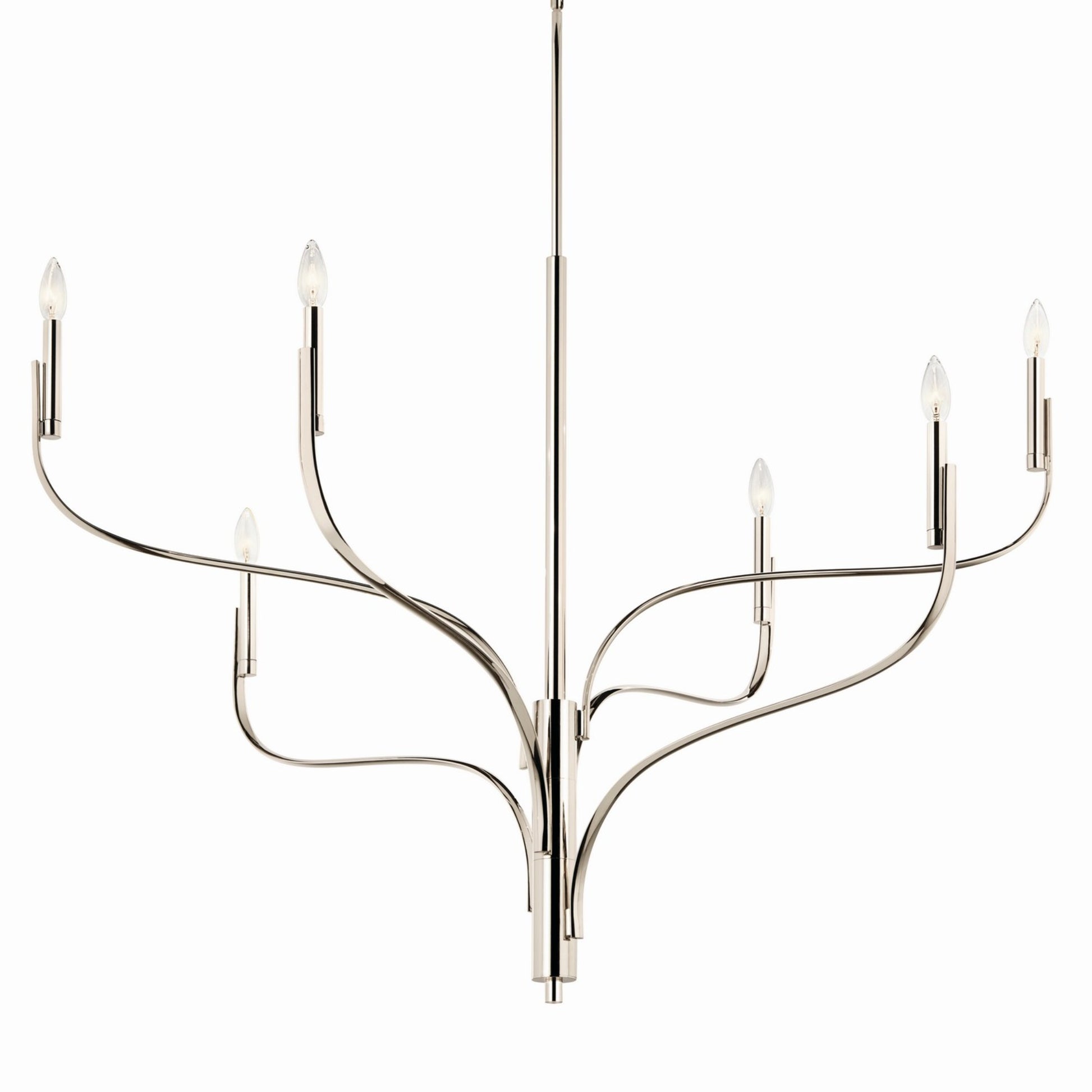 Livadia 47" 6-Light Chandelier, Polished Nickel Finish - Bees Lighting