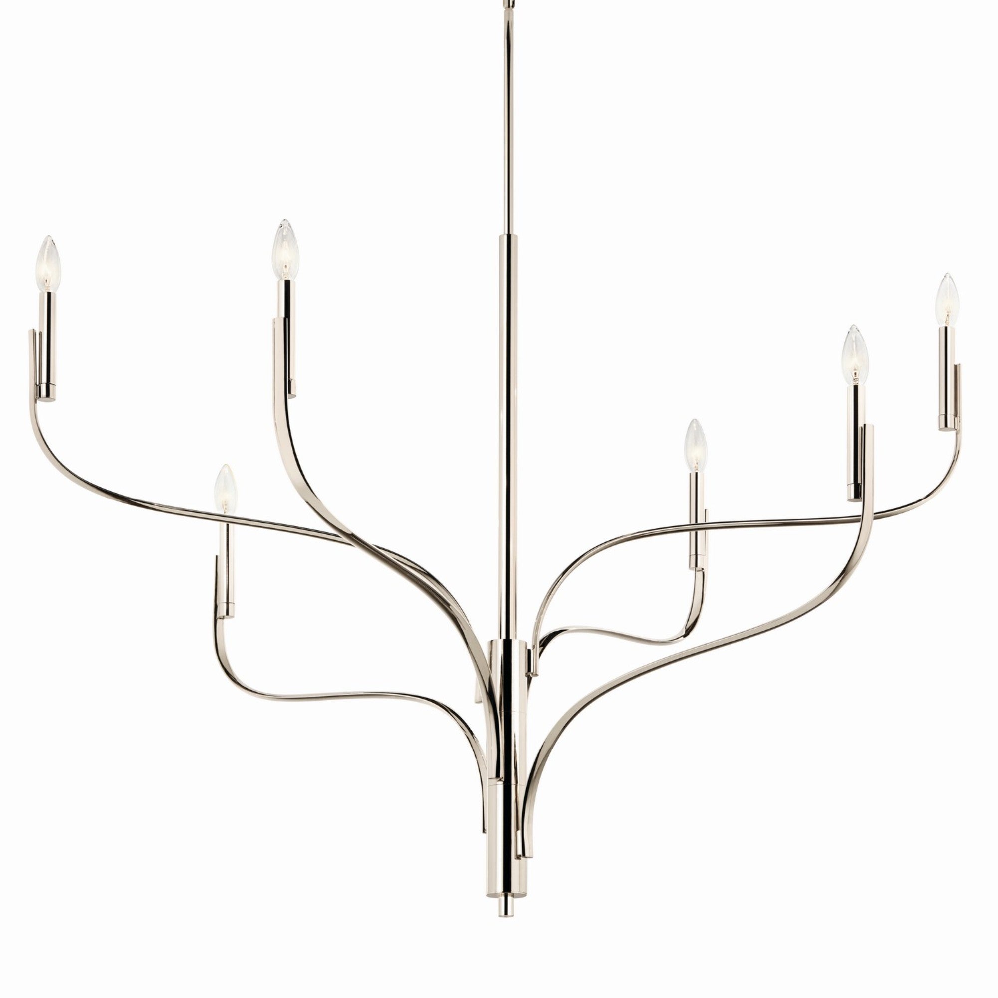 Livadia 47" 6-Light Chandelier, Polished Nickel Finish - Bees Lighting