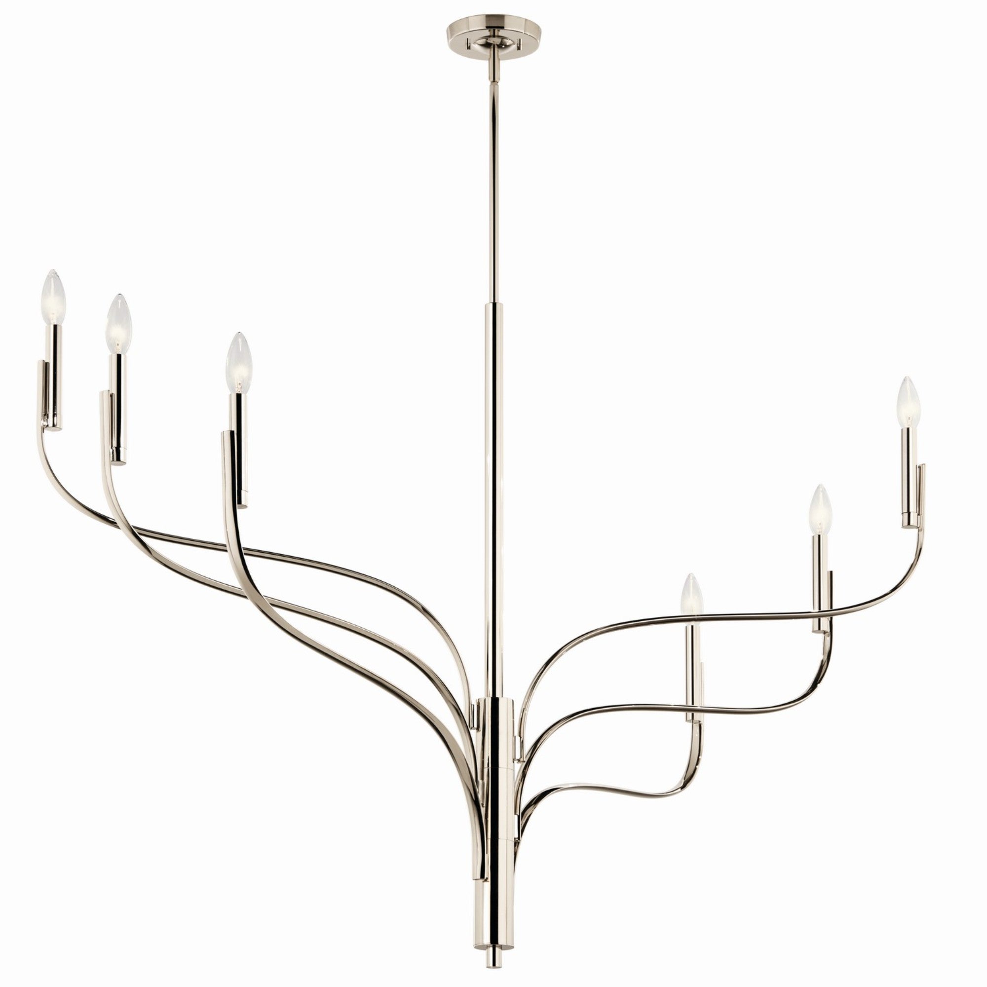Livadia 47" 6-Light Chandelier, Polished Nickel Finish - Bees Lighting