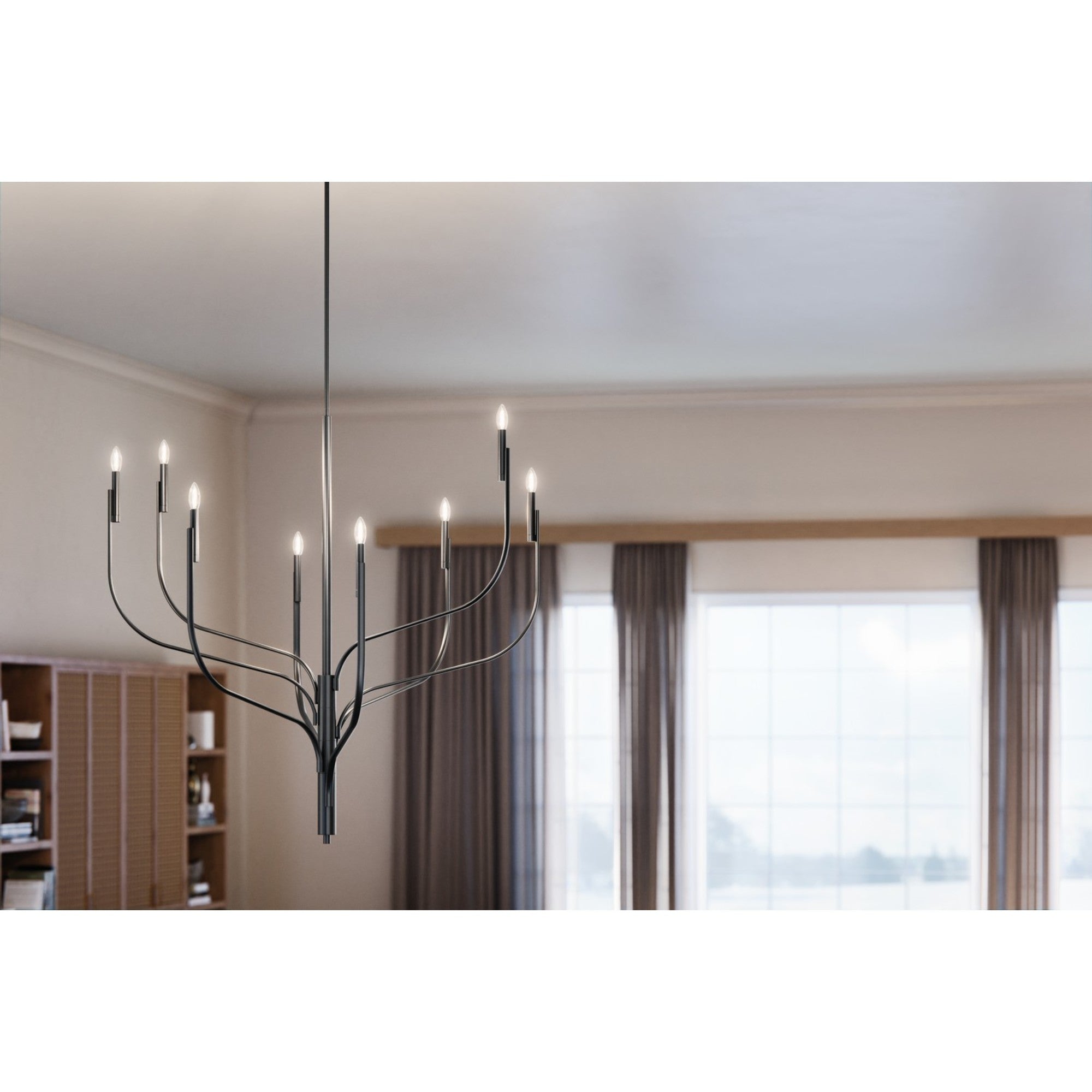 Livadia 48" 8-Light Chandelier, Black Finish - Bees Lighting