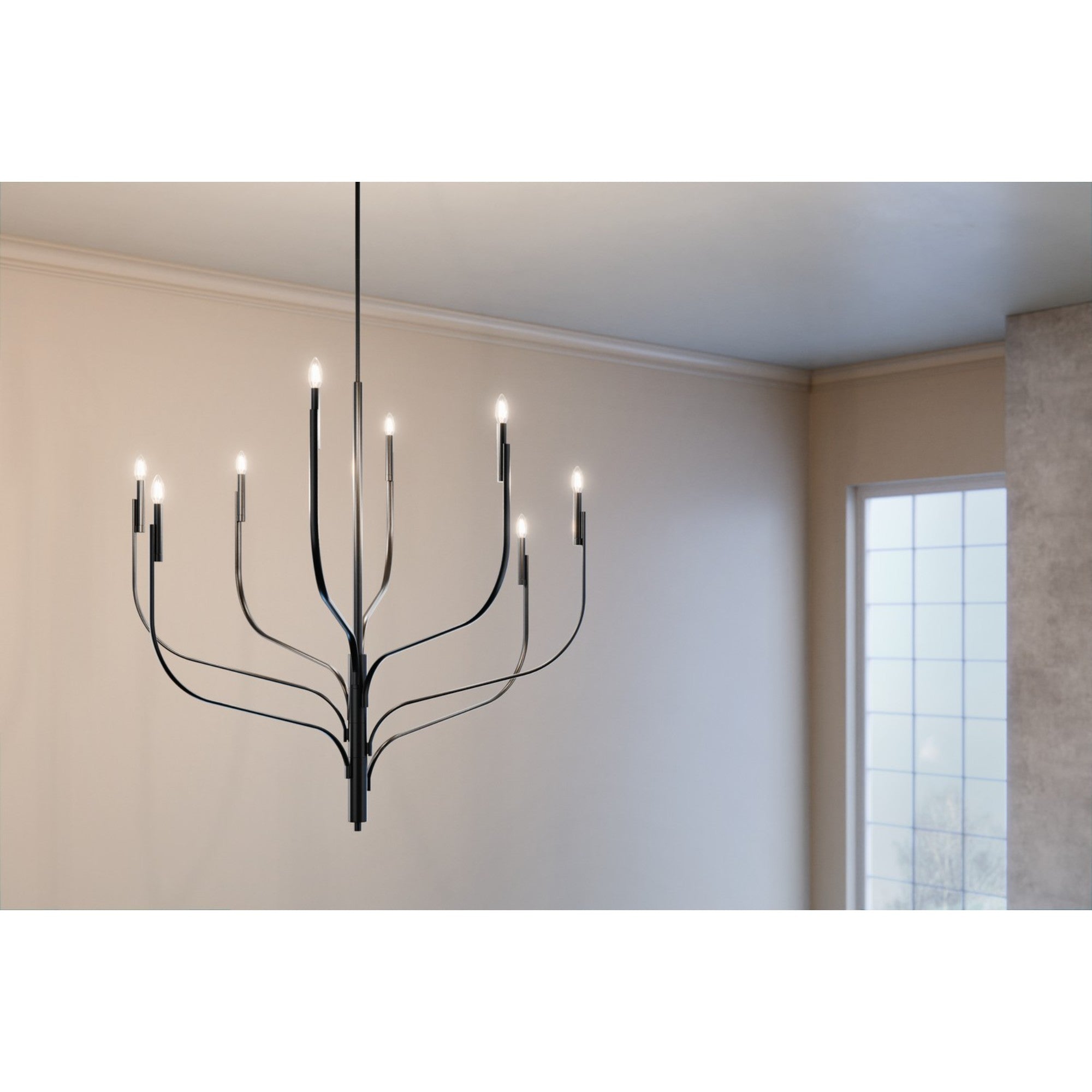 Livadia 48" 8-Light Chandelier, Black Finish - Bees Lighting