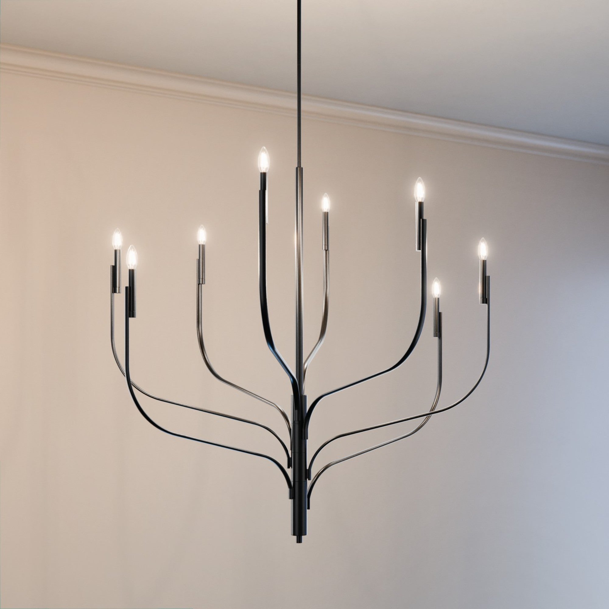 Livadia 48" 8-Light Chandelier, Black Finish - Bees Lighting