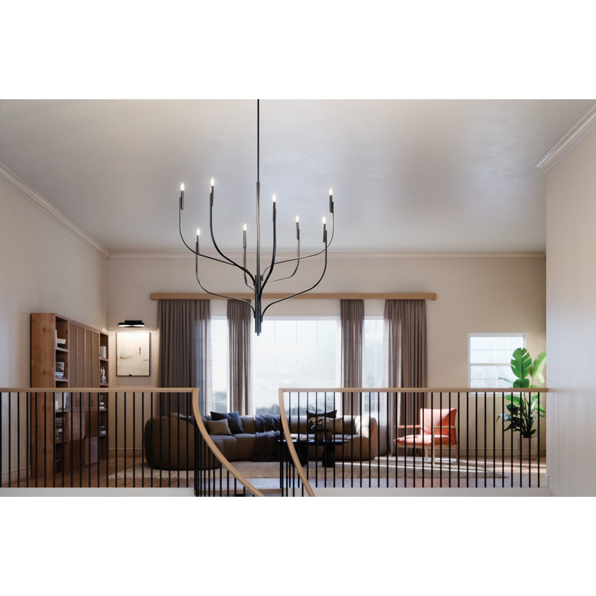 Livadia 48" 8-Light Chandelier, Black Finish - Bees Lighting