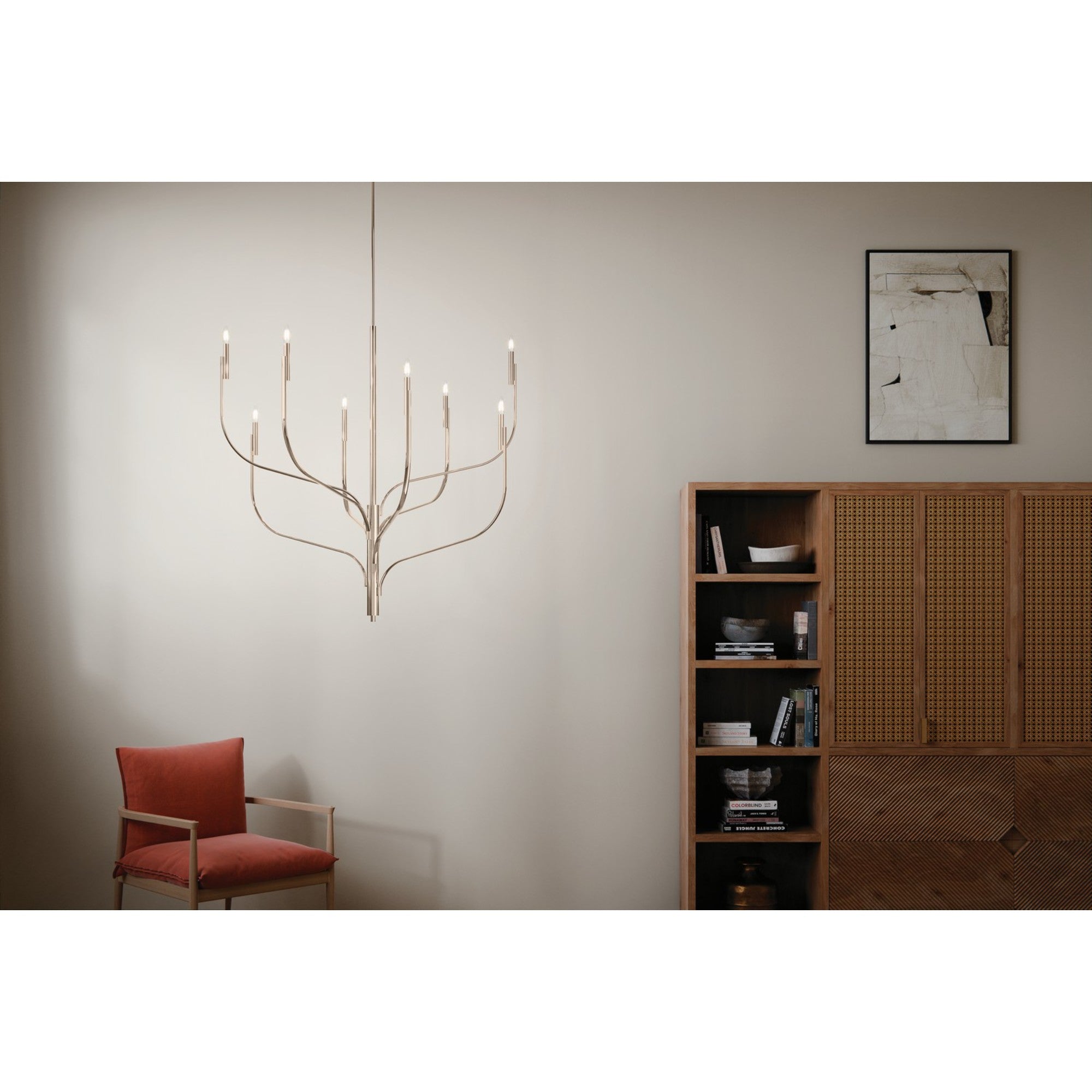 Livadia 48" 8-Light Chandelier, Polished Nickel Finish - Bees Lighting