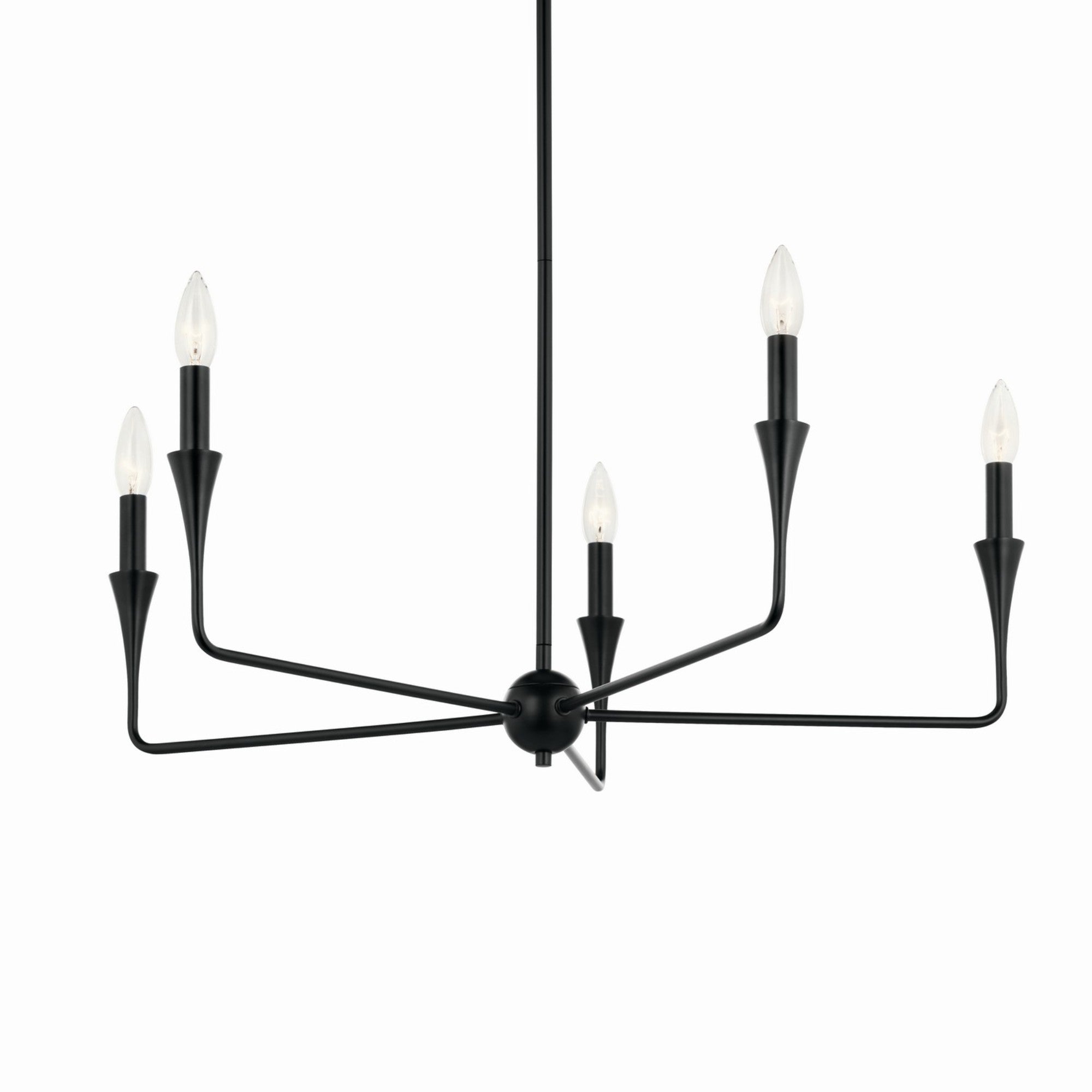 Alvaro 30" 5-Light Chandelier, Black Finish - Bees Lighting