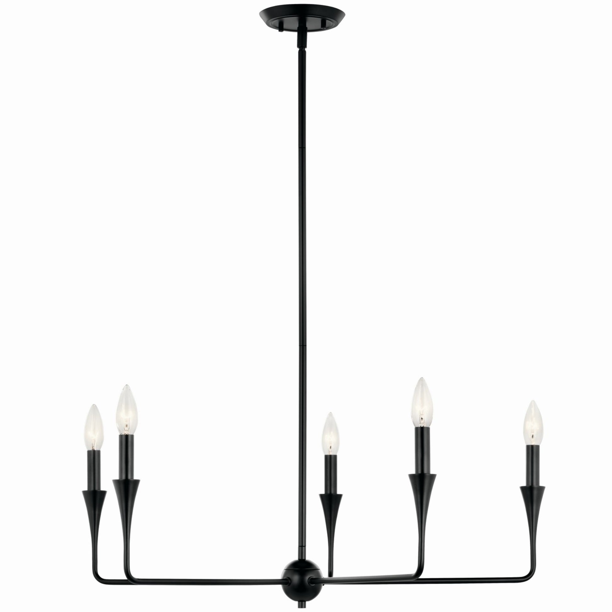 Alvaro 30" 5-Light Chandelier, Black Finish - Bees Lighting