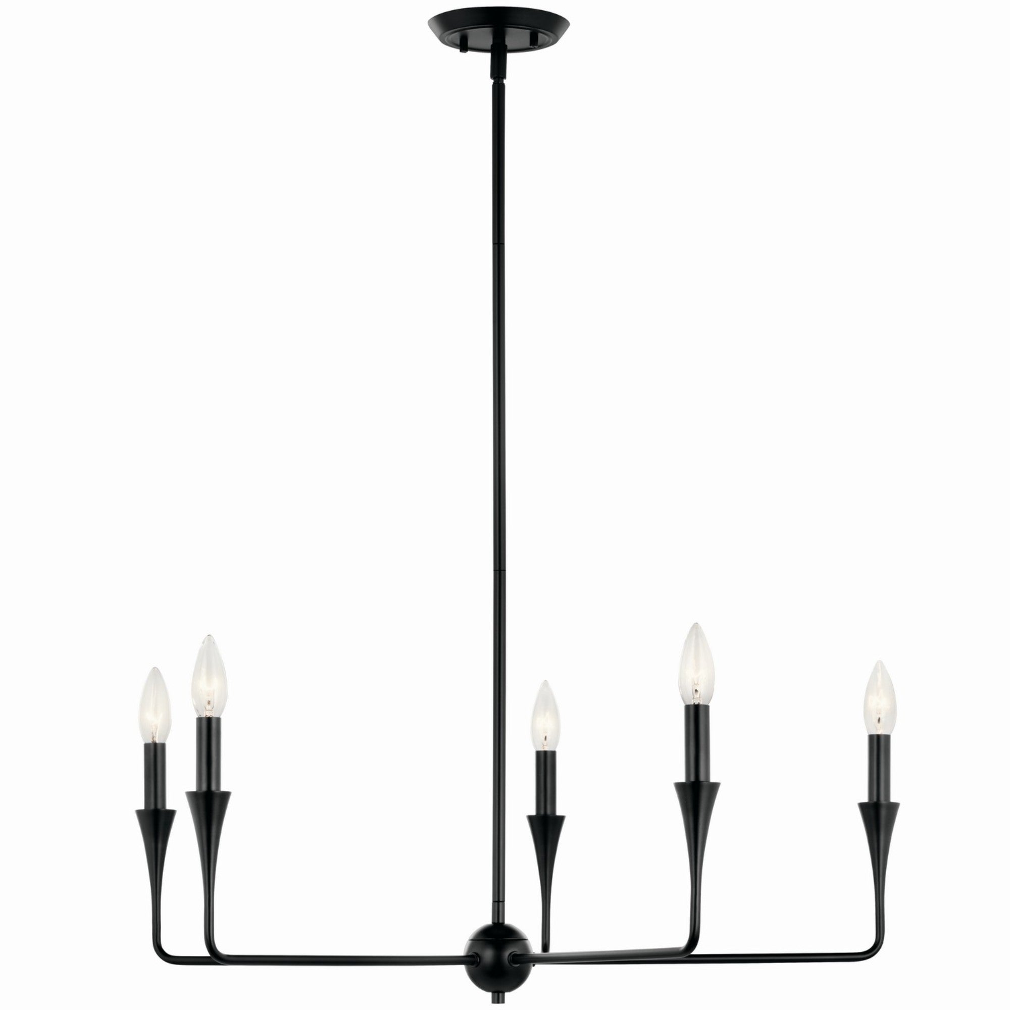 Alvaro 30" 5-Light Chandelier, Black Finish - Bees Lighting
