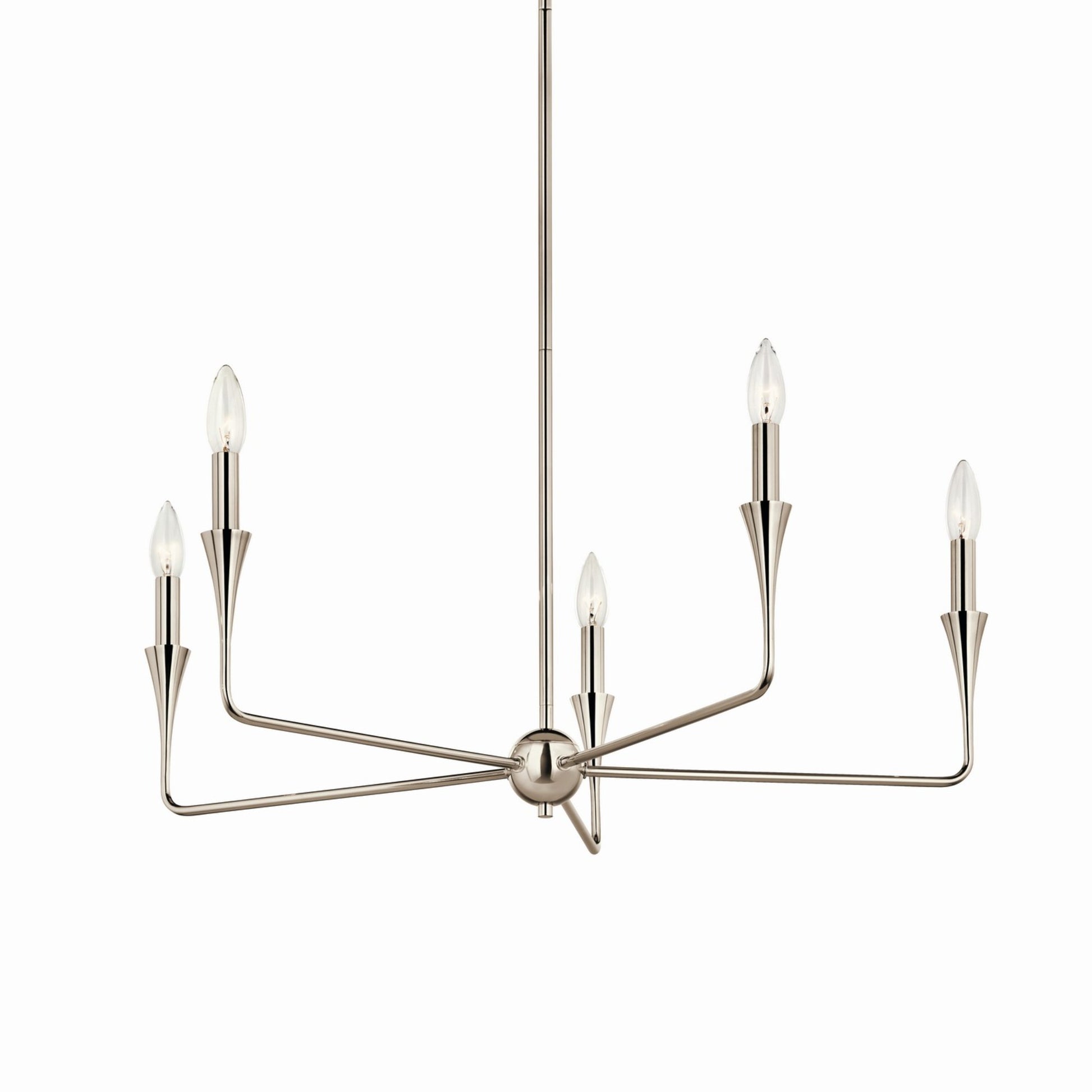 Alvaro 30" 5-Light Chandelier, Polished Nickel Finish - Bees Lighting