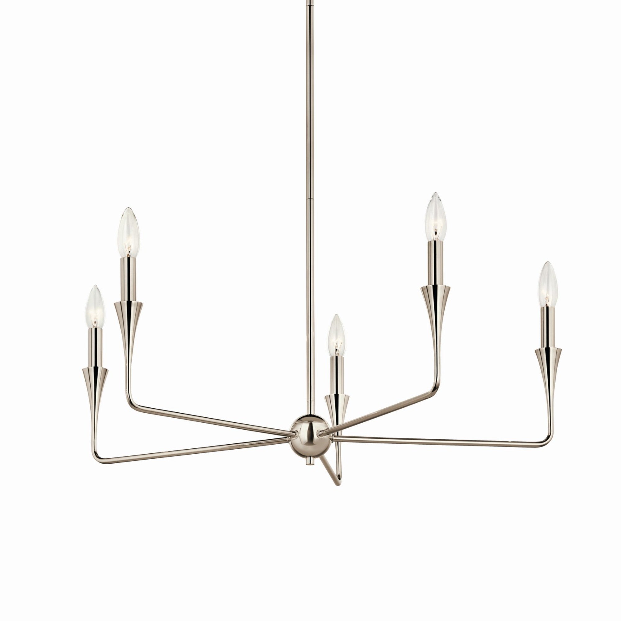 Alvaro 30" 5-Light Chandelier, Polished Nickel Finish - Bees Lighting