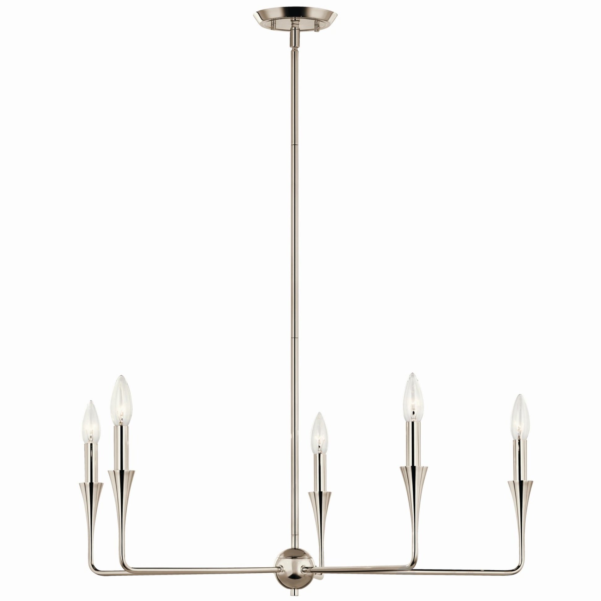Alvaro 30" 5-Light Chandelier, Polished Nickel Finish - Bees Lighting