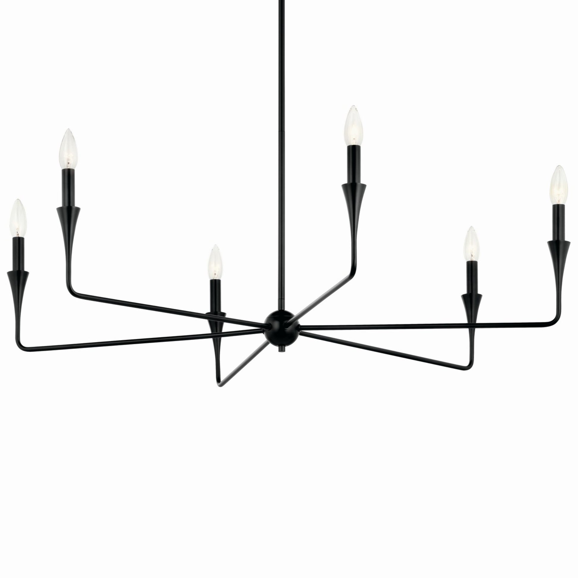 Alvaro 40" 6-Light Chandelier, Black Finish - Bees Lighting